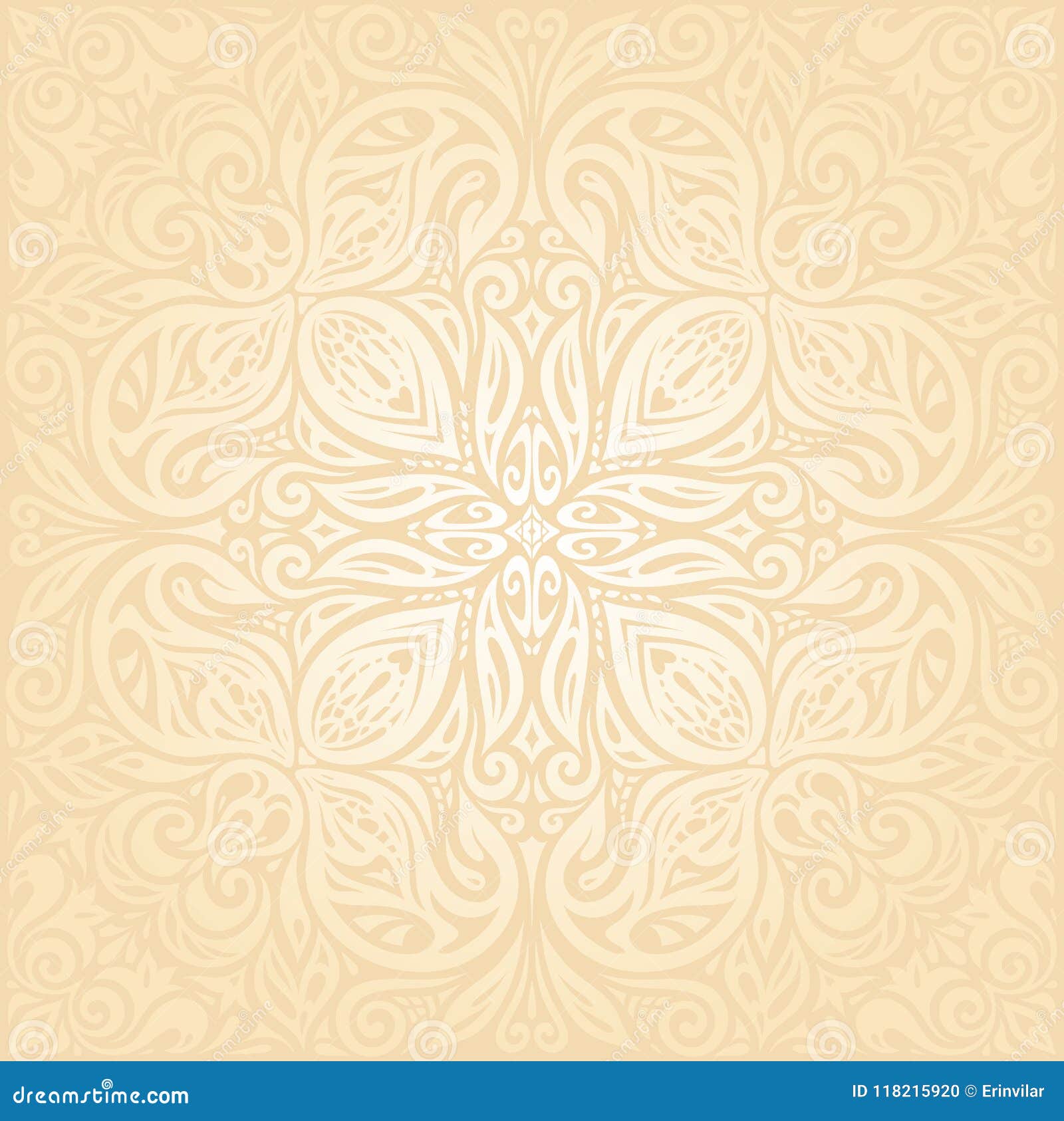 Floral Retro Wedding Pale Peach Mandala Background Design Stock Vector -  Illustration of ornamental, blank: 118215920