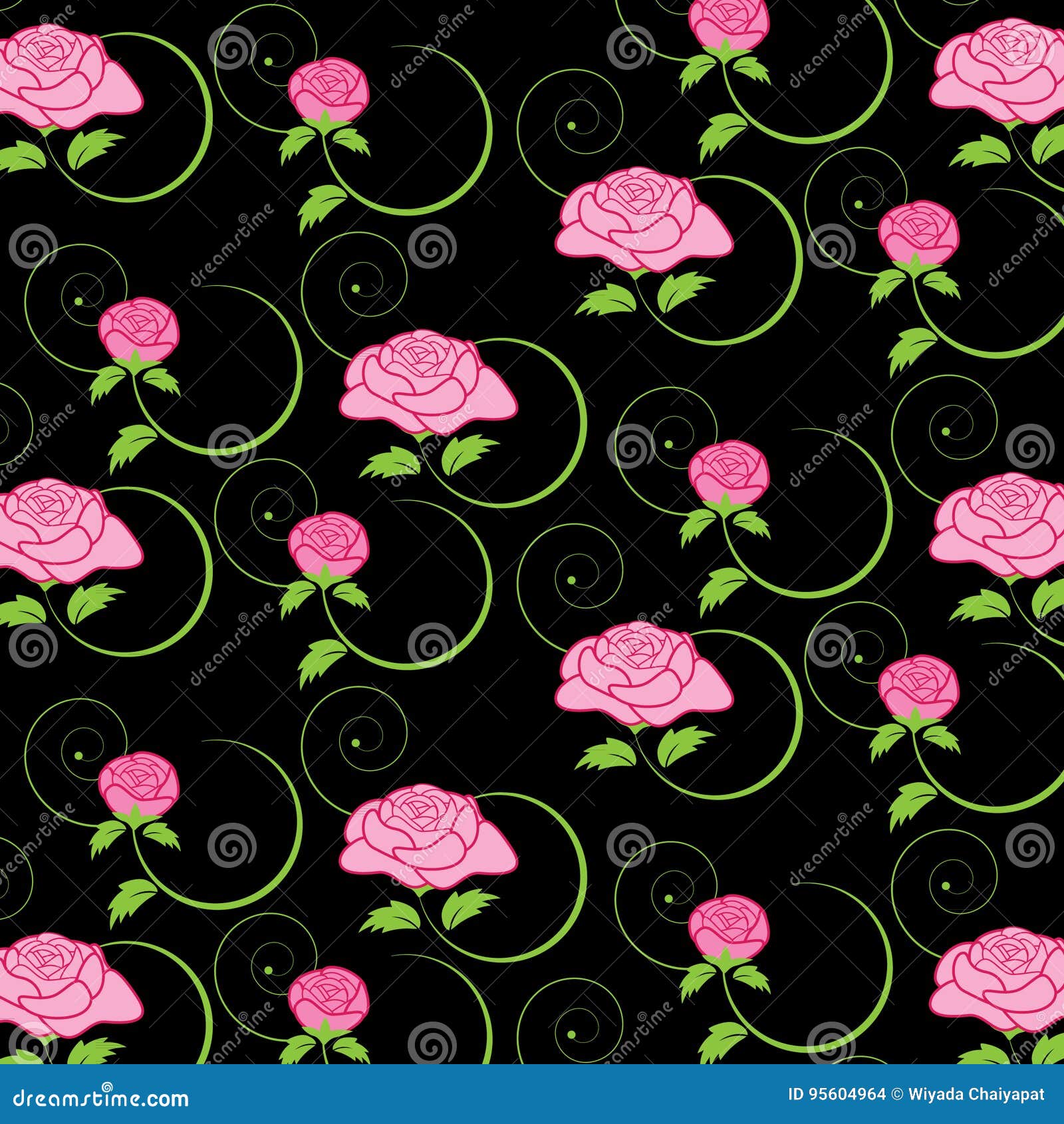 Floral Rose pattern stock vector. Illustration of background 95604964