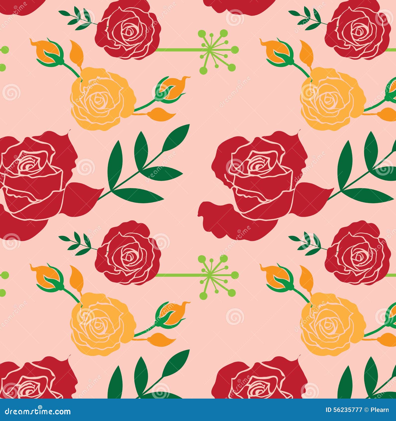 Floral Roses Pattern Elements for Design Stock Vector - Illustration of ...