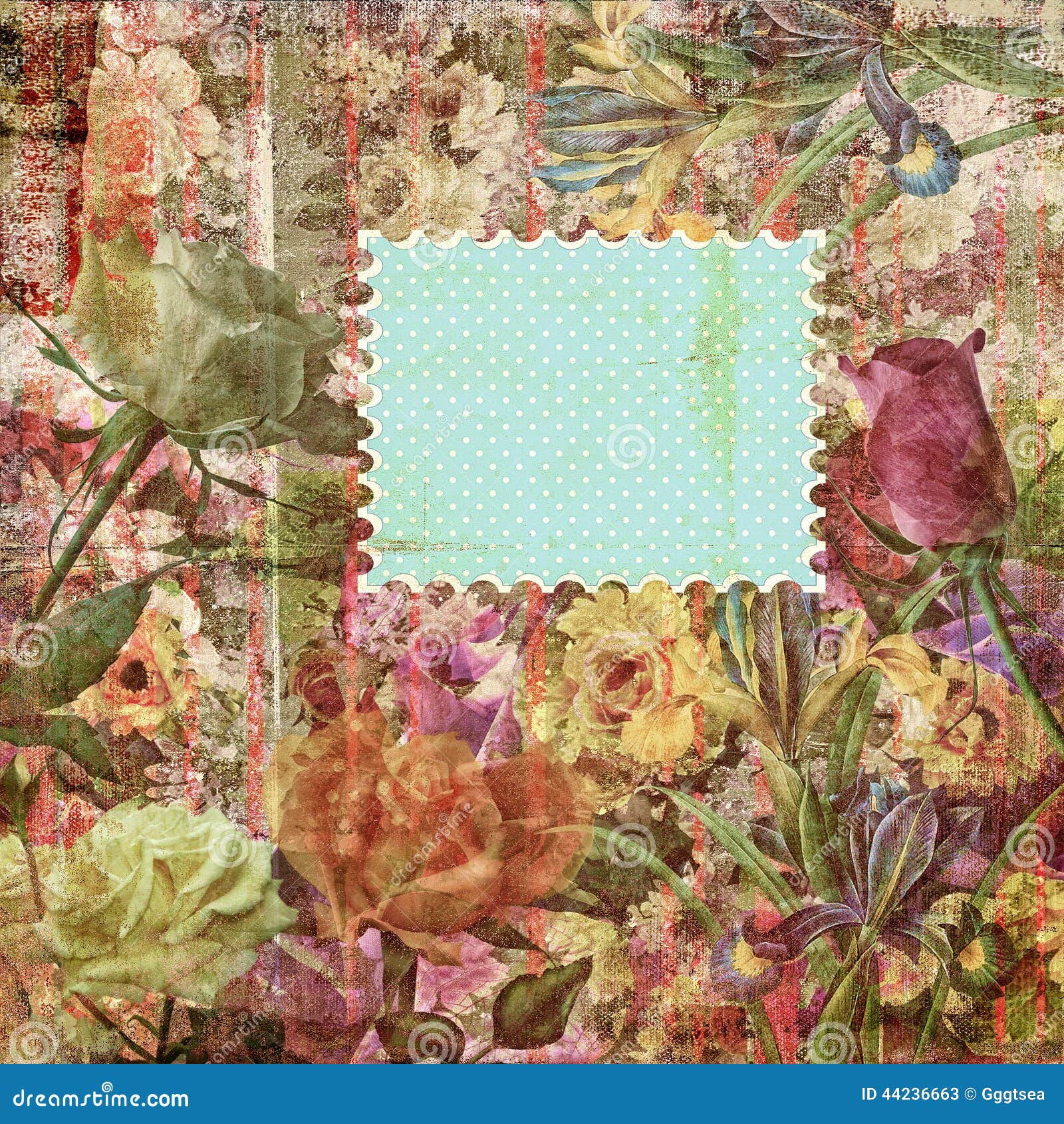 Floral Scrapbook Paper Frame Background Stock Image - Image of graphic