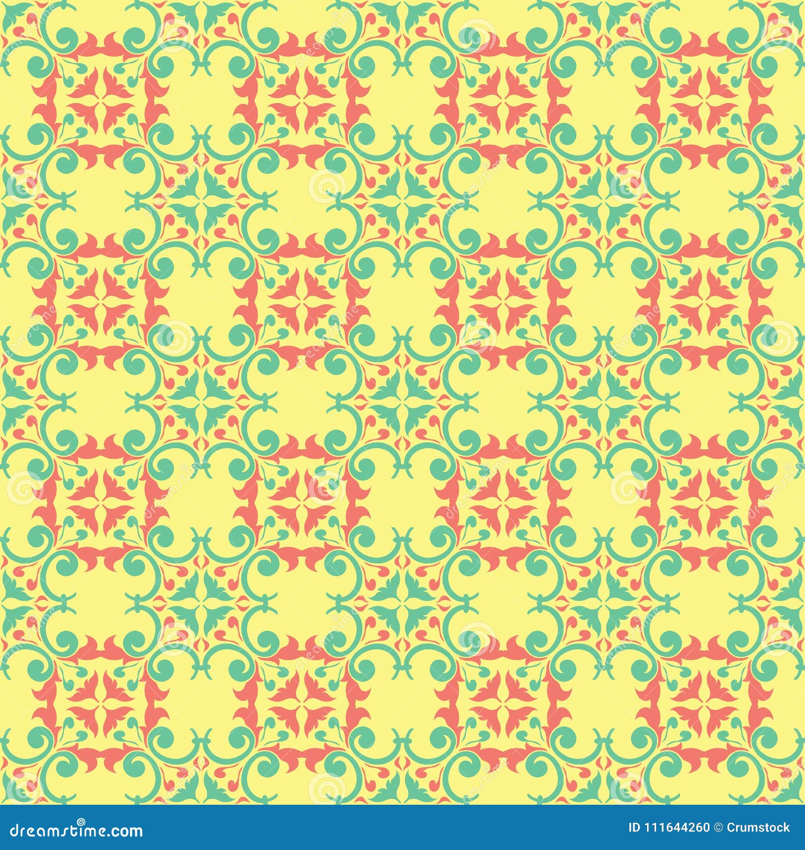 Floral Seamless Pattern. Bright Colored Background with Pink and Green