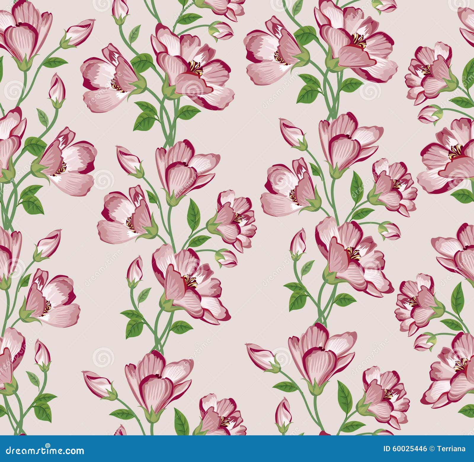 Floral Seamless Pattern. Flower Background Stock Illustration ...