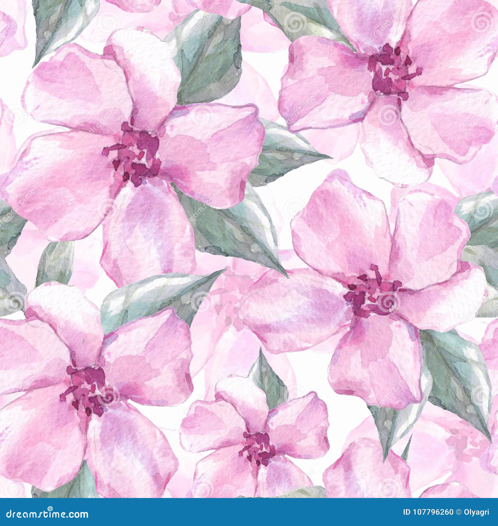 Floral Seamless Pattern with Pink Flowers 4 Stock Illustration ...