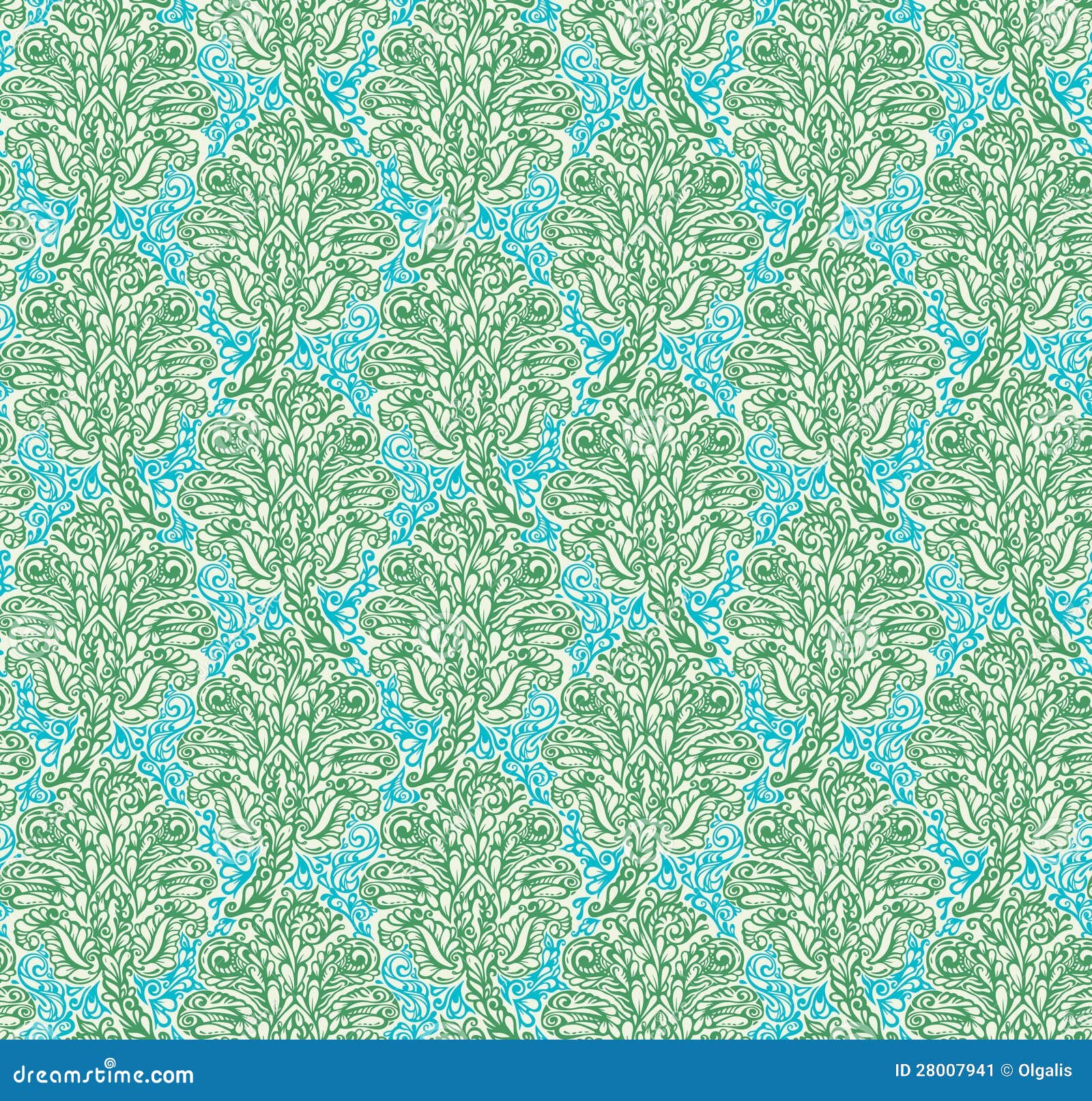 Floral Seamless Pattern in Renaissance Style Stock Illustration ...