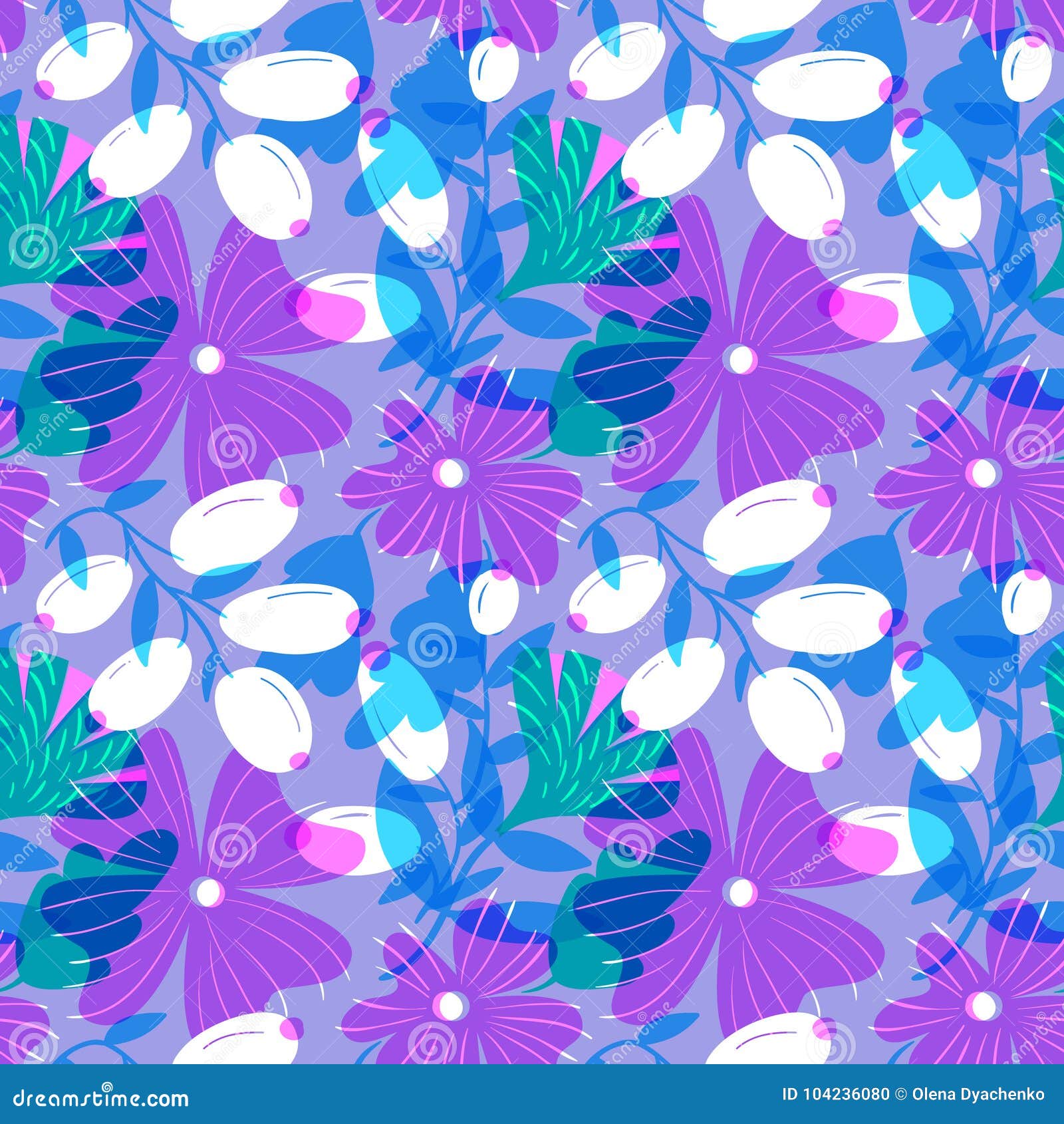 floral seamless pattern with tranparency s. background wi