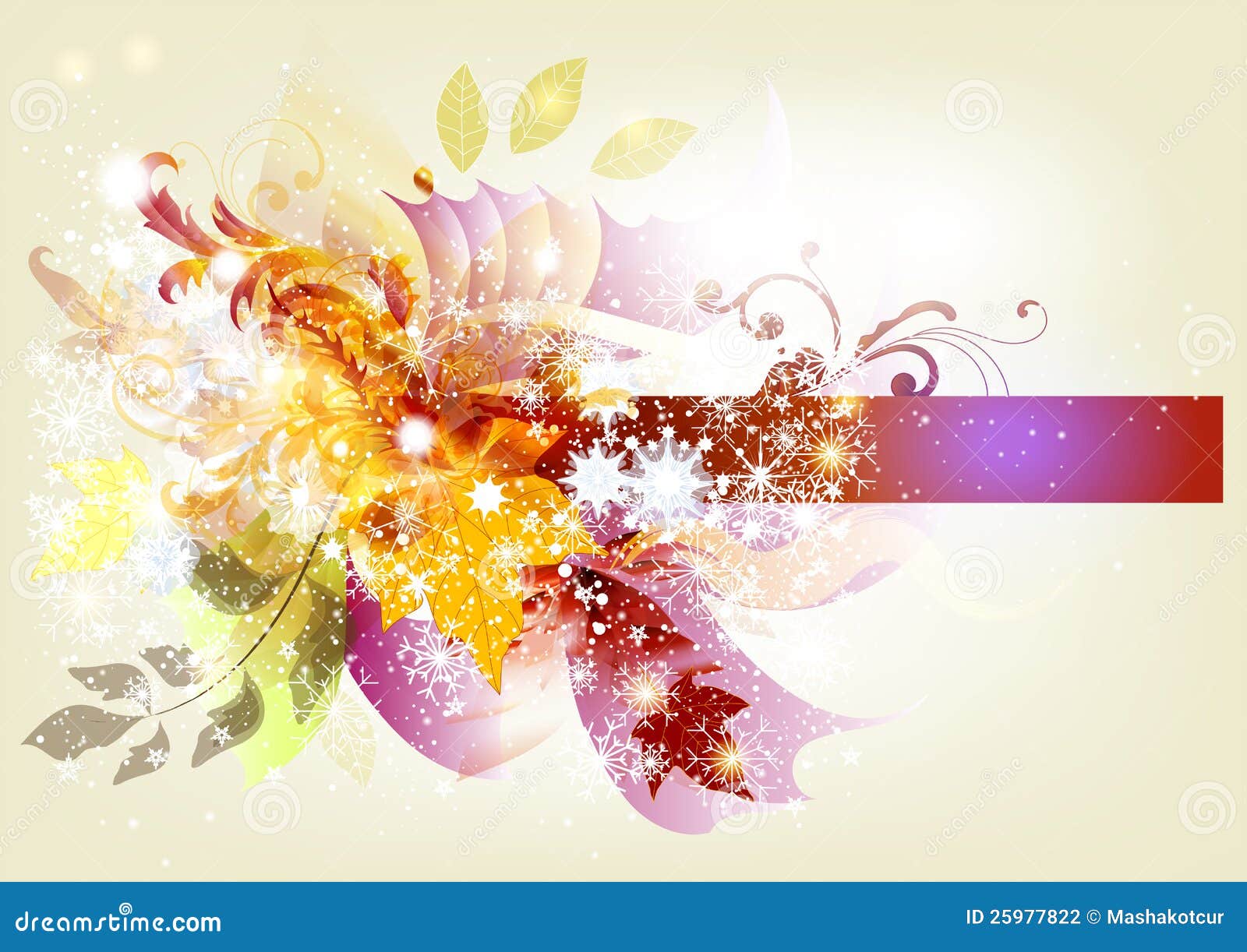 Floral Seasonal Design with Space for Text Stock Vector Illustration