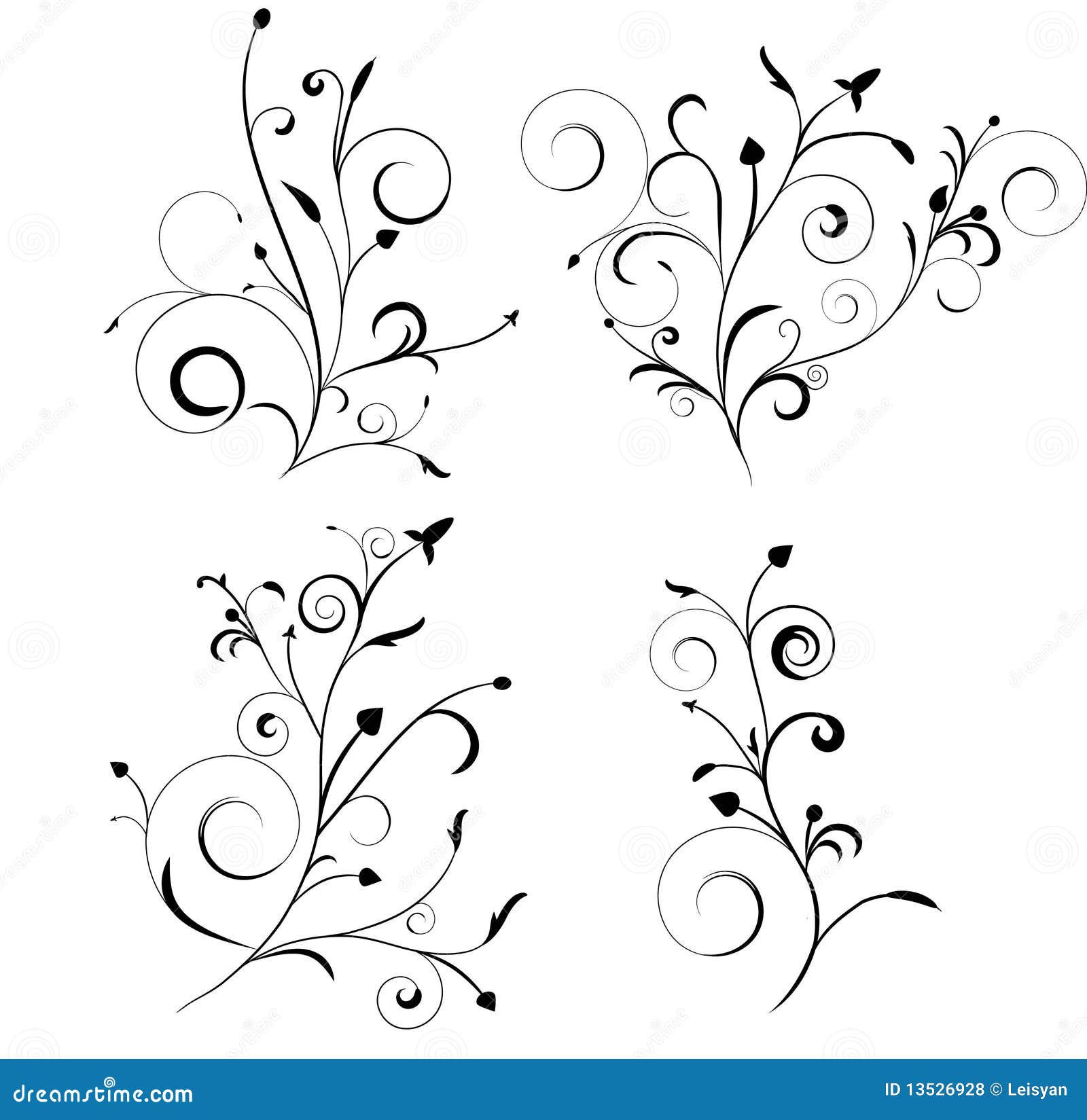 Floral set stock vector. Image of curves, spring, curve - 13526928