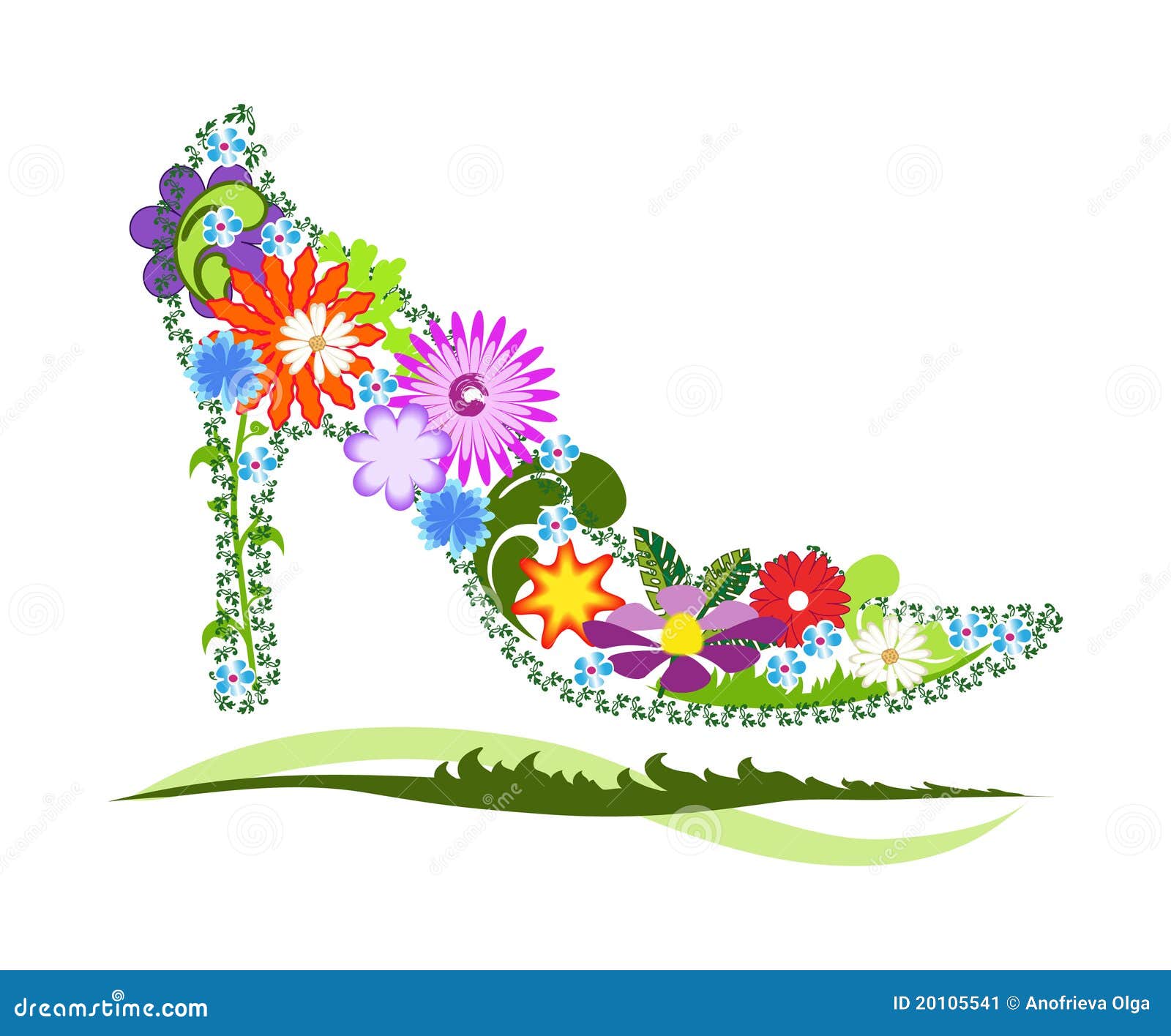 Floral shoe stock illustration. Illustration of pattern 20105541