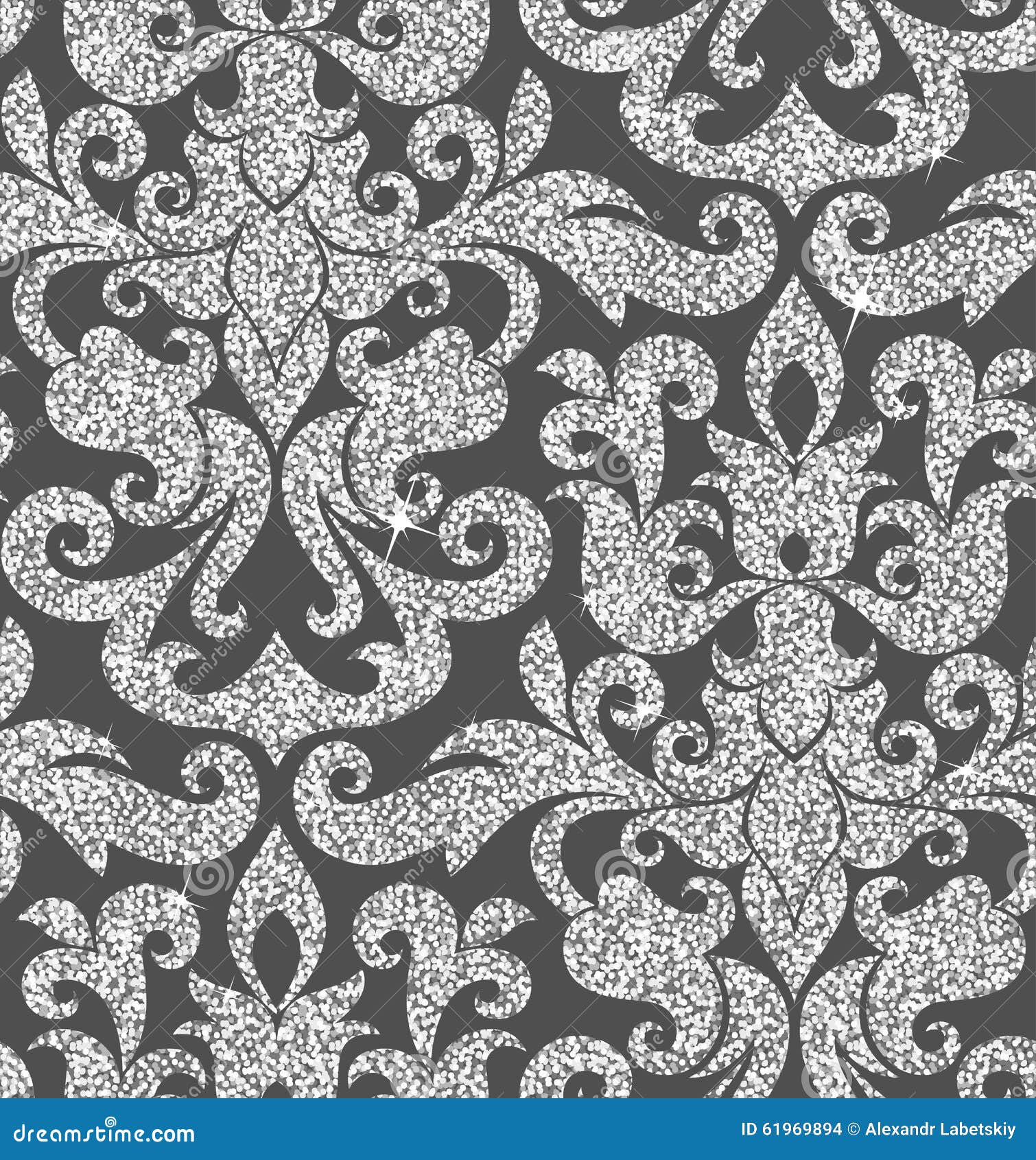 Floral silver wallpaper stock vector. Illustration of glamour - 61969894