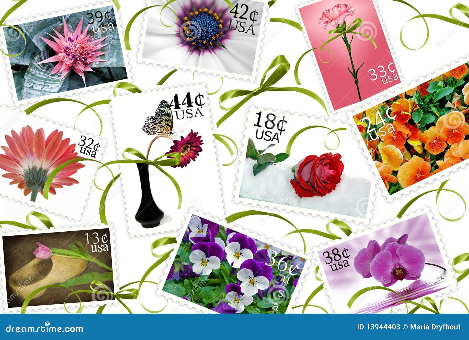Floral Stamps stock illustration. Illustration of postal - 13944403