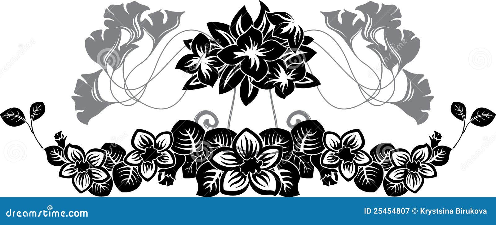 Floral stencil pattern set stock vector. Illustration of deco 25454807