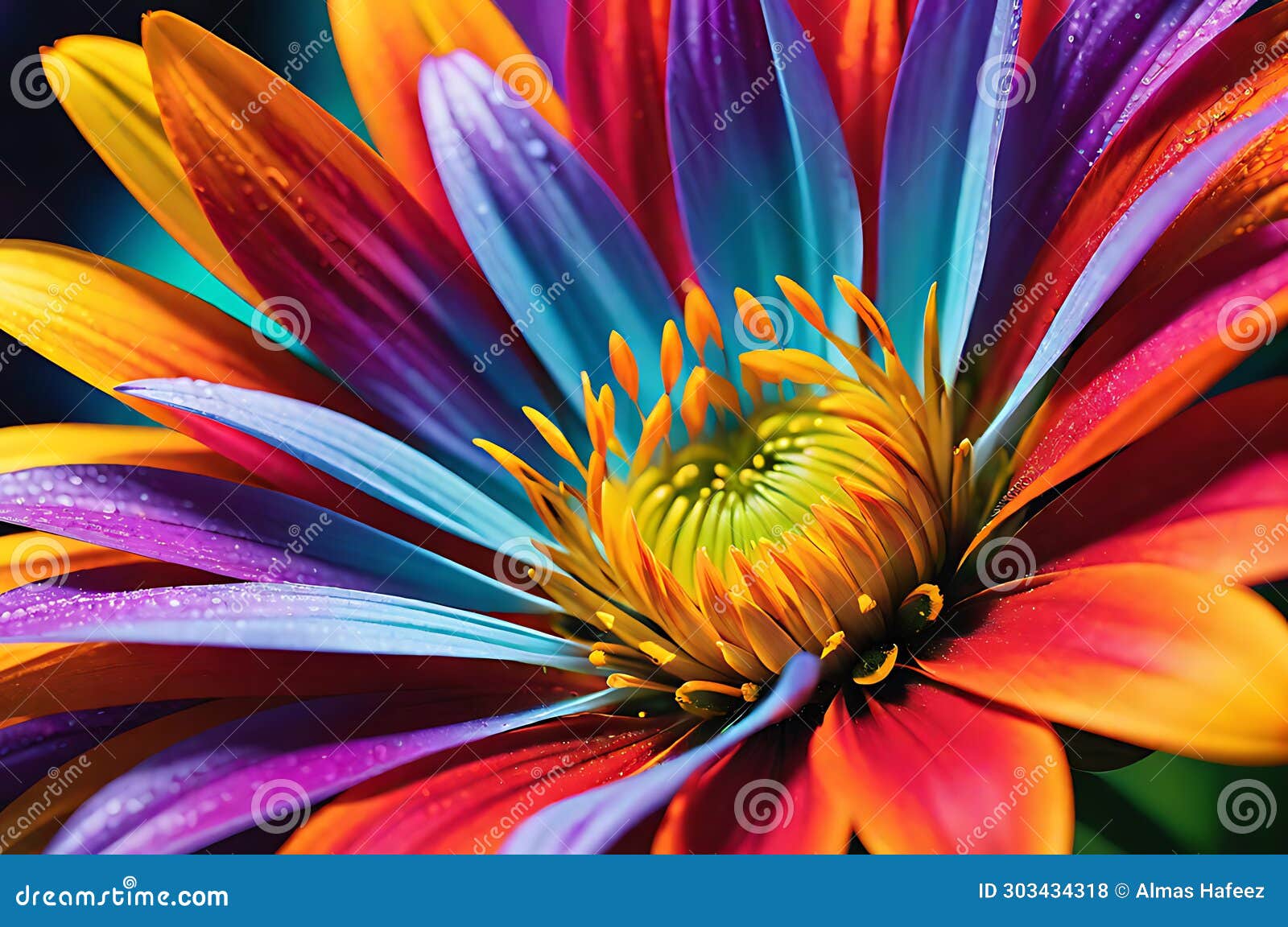 floral tapestry: macro close-up of vibrant-colored flower dominating the frame as its petals blend into an abstract background