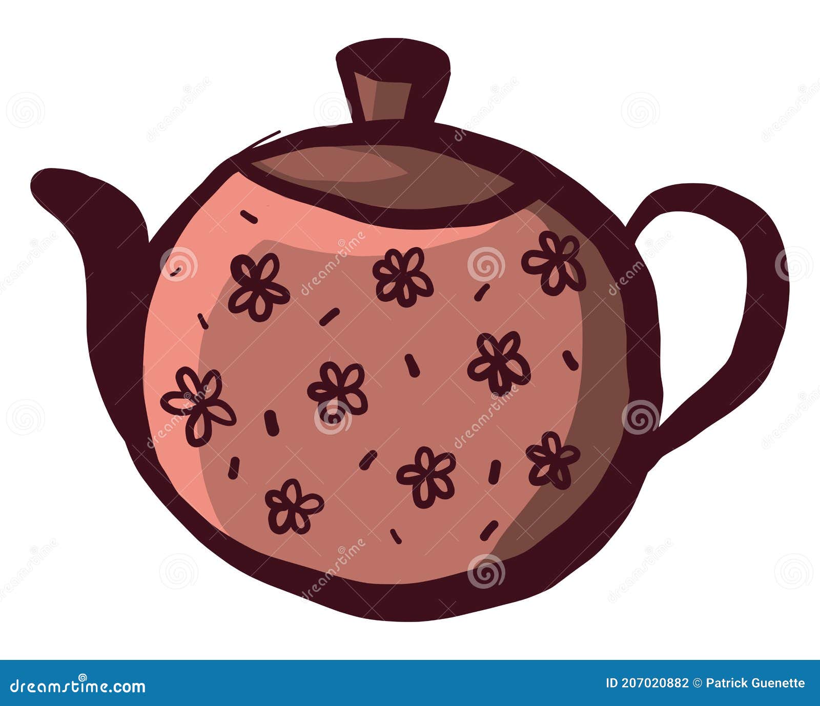 Floral Teapot, Illustration, Vector Stock Vector Illustration of