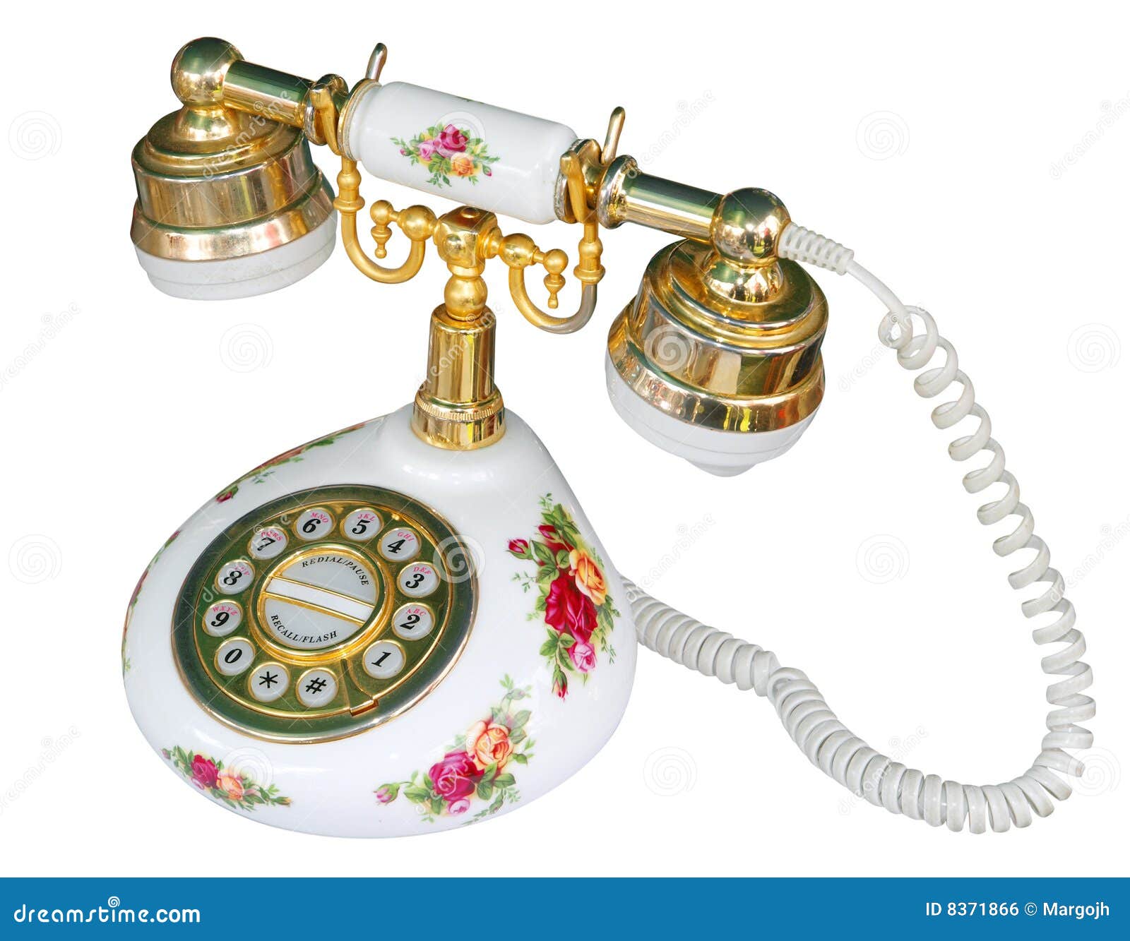 Floral Telephone stock photo. Image of call, isolated 8371866