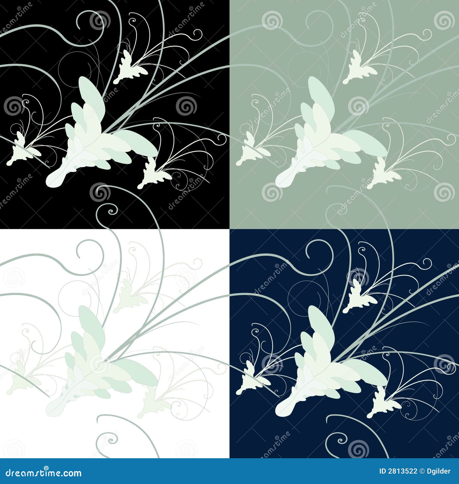 Floral tiles stock vector. Illustration of curves, grey - 2813522