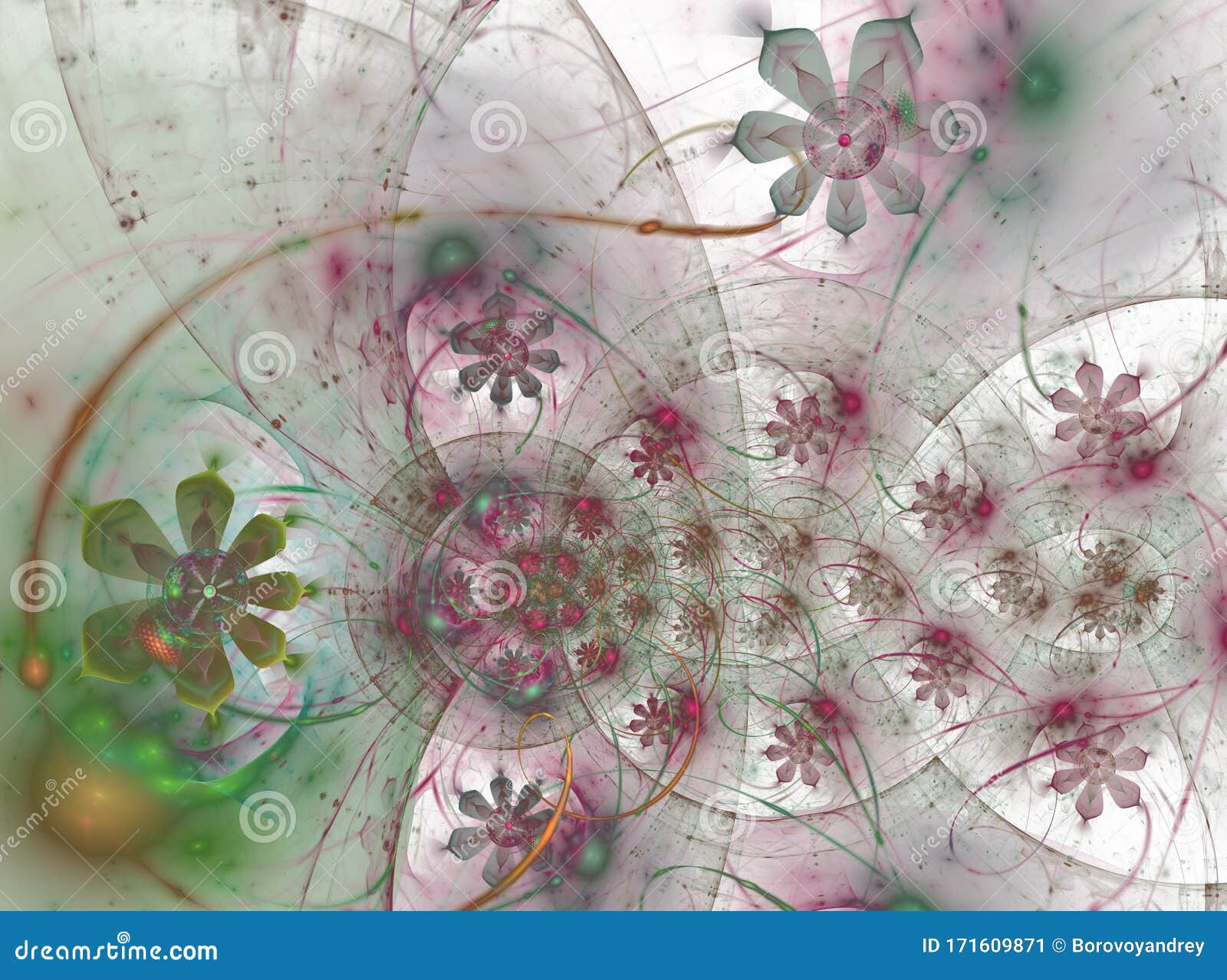 The Floral Universe Flowers In The Bubbles Stock Illustration Illustration Of Background Future 171609871