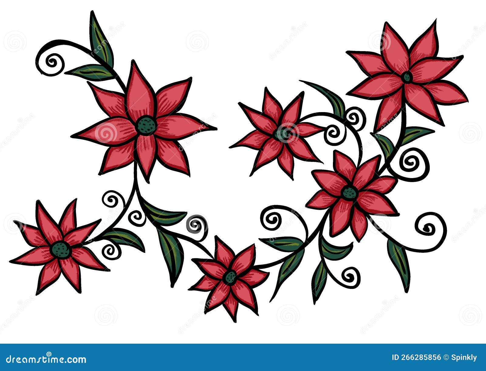 floral  drawing on white background for use with content creation
