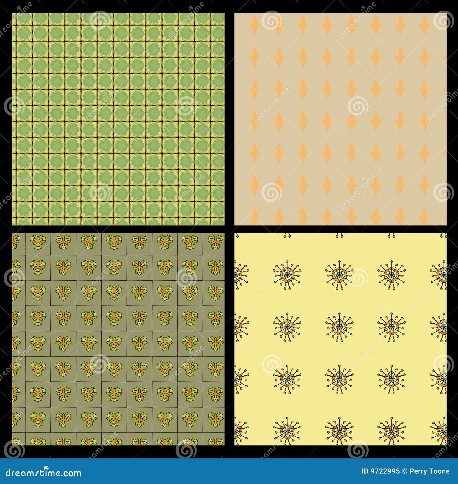 Floral Wallpaper Swatch Set Stock Vector Illustration of graphic