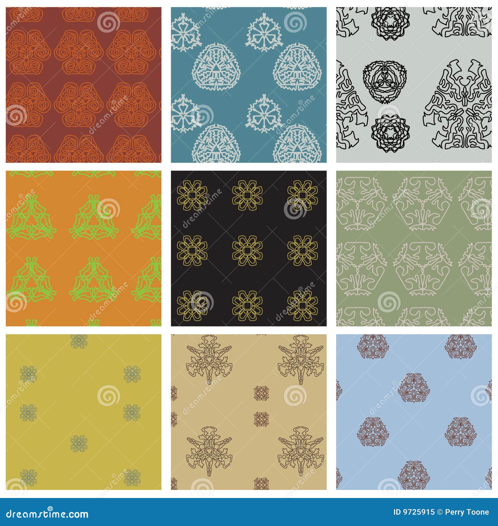 Floral Wallpaper Swatch Set Stock Vector Illustration of environment