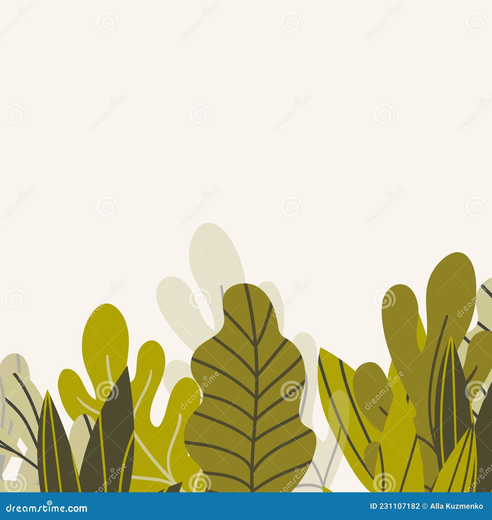 floral web banner with drawn color exotic leaves. nature concept . modern floral compositions with summer branches