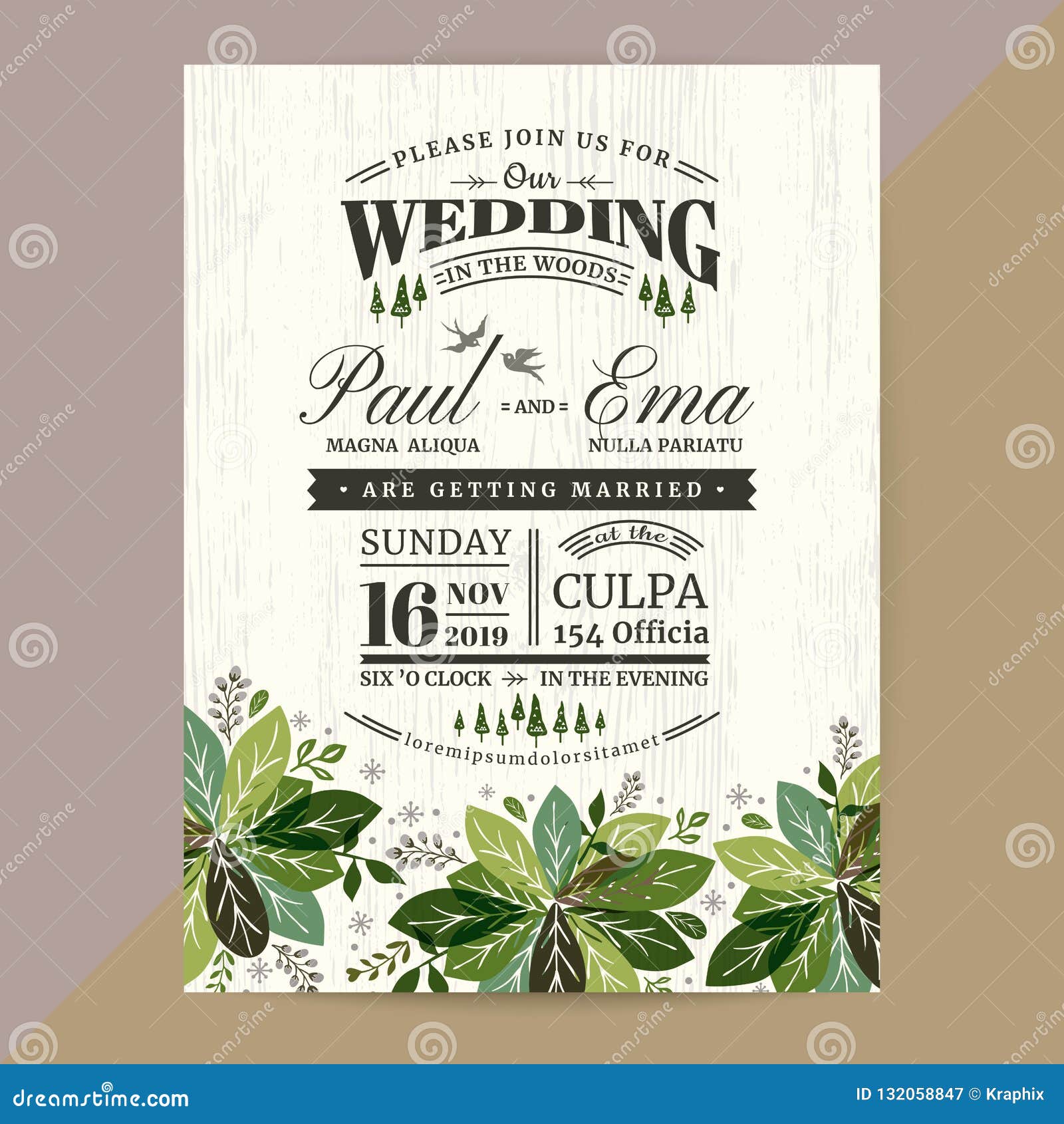 His And Hers Wedding Day Invitations Lettering Isolated On White