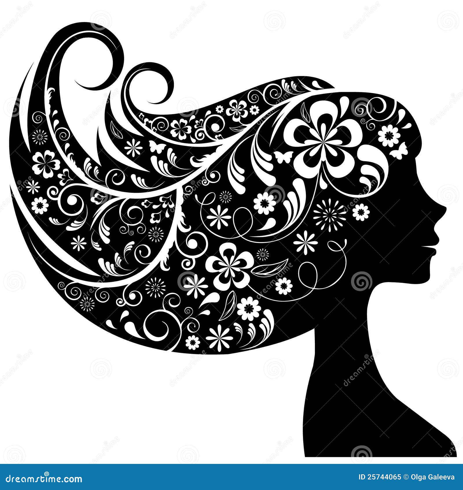 Download Floral woman stock vector. Illustration of ornate, girl - 25744065