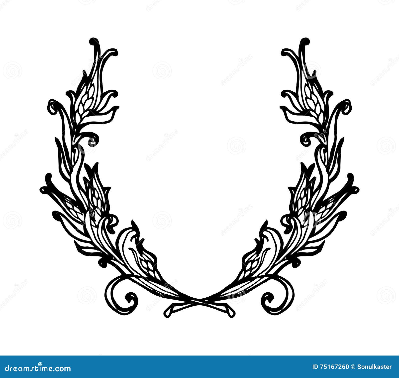 Download Floral Wreath Branches Set. Decorative Elements At ...