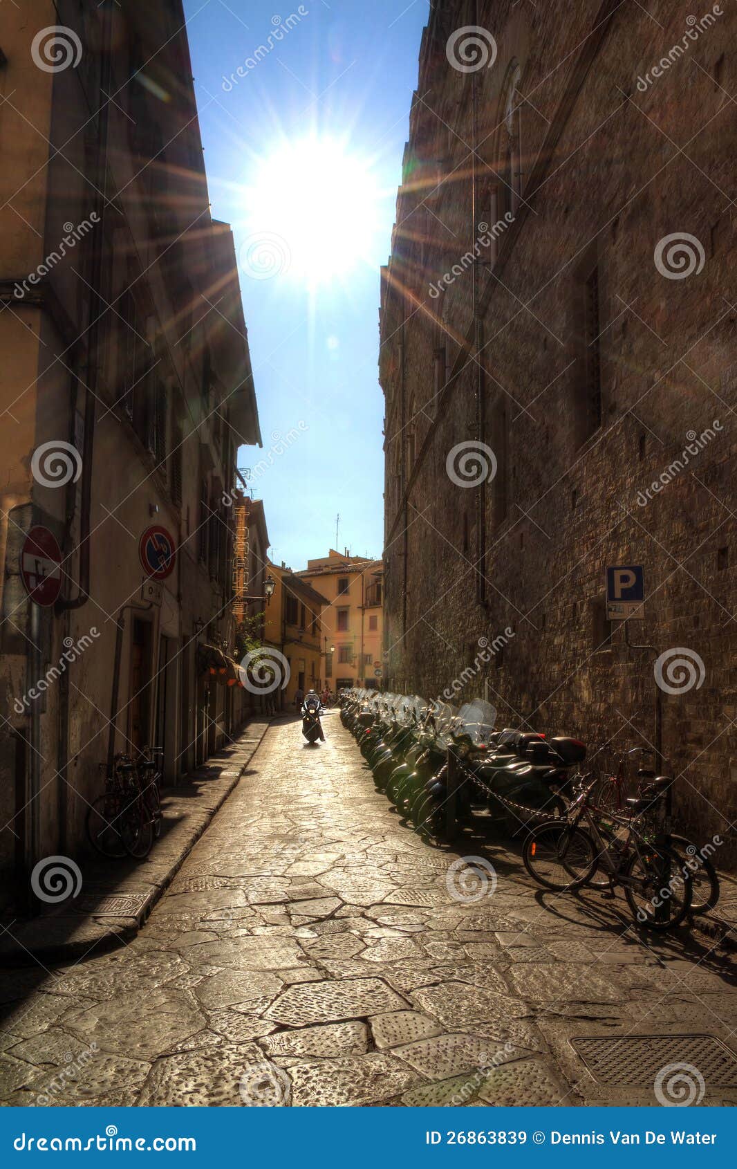 Florence alley stock image. Image of street, black, cityscape 26863839