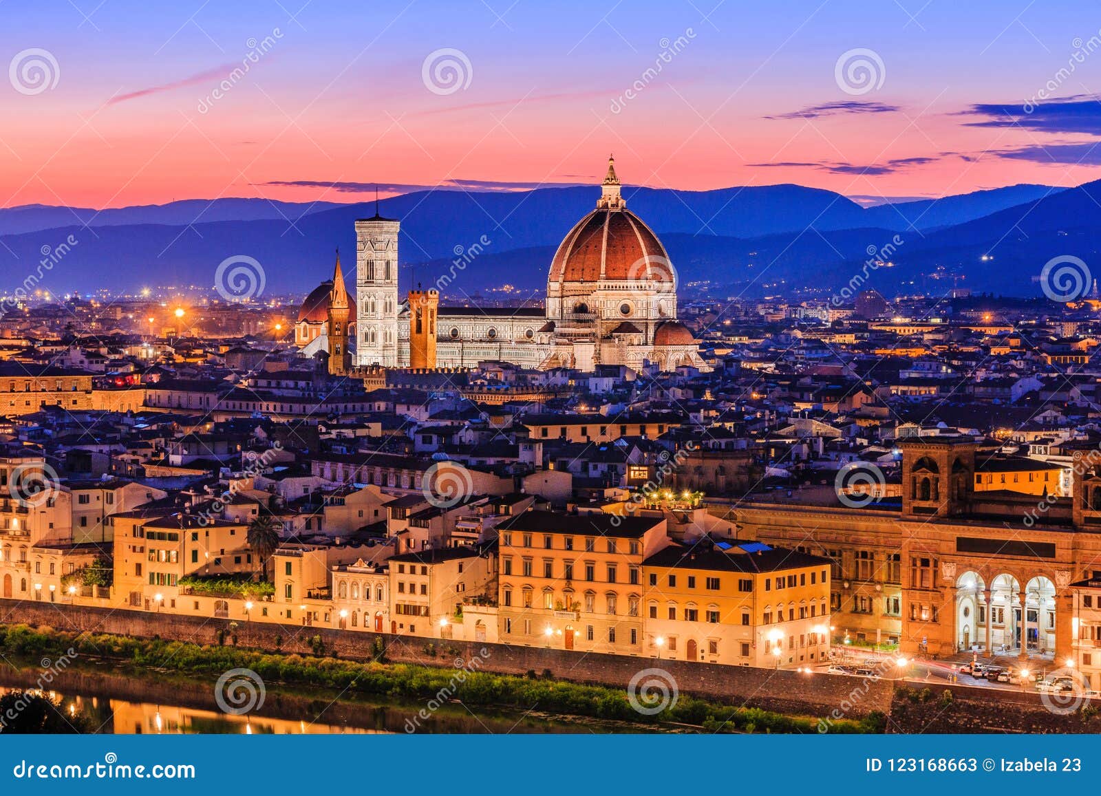 florence, italy. view of the cathedral santa maria del fiore.