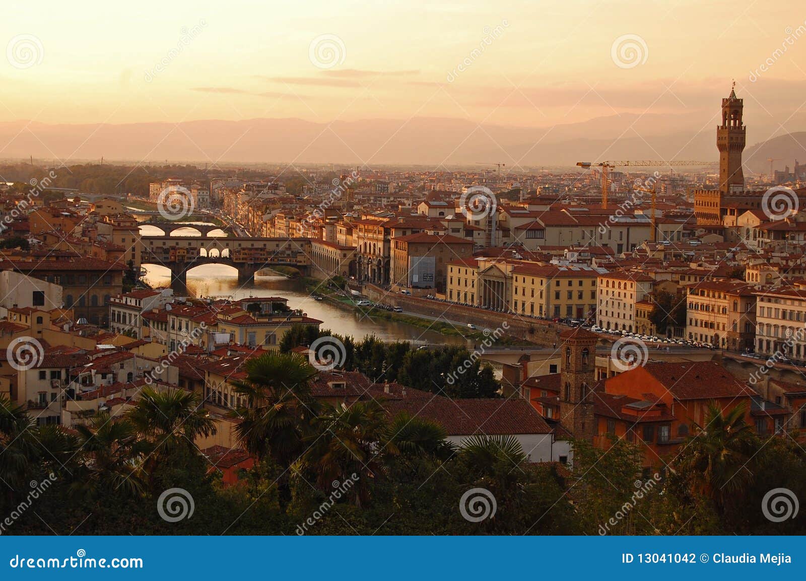 Florence Landscape at Sunset Stock Photo Image of landscape, landmark
