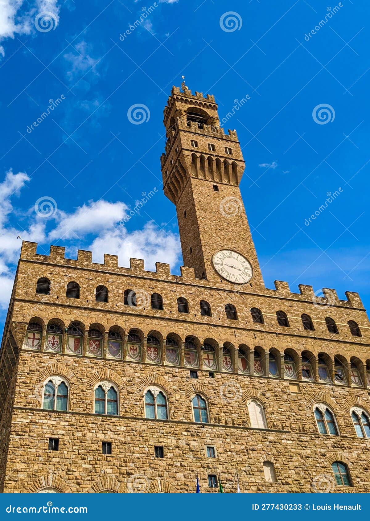 florence palazzo vecchio and arnolfo tower, tuscany, italy