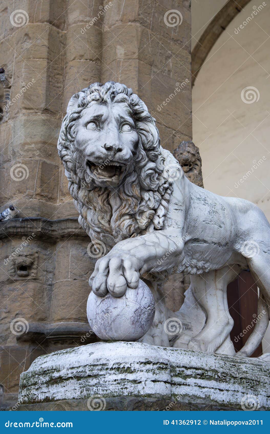 Florence, the Statue of a Lion Stock Photo Image of piazza, style