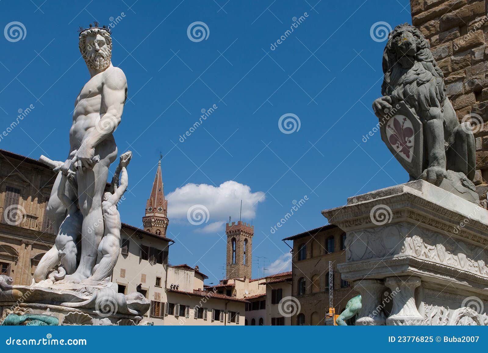 Florence statues stock image. Image of golden, famous 23776825