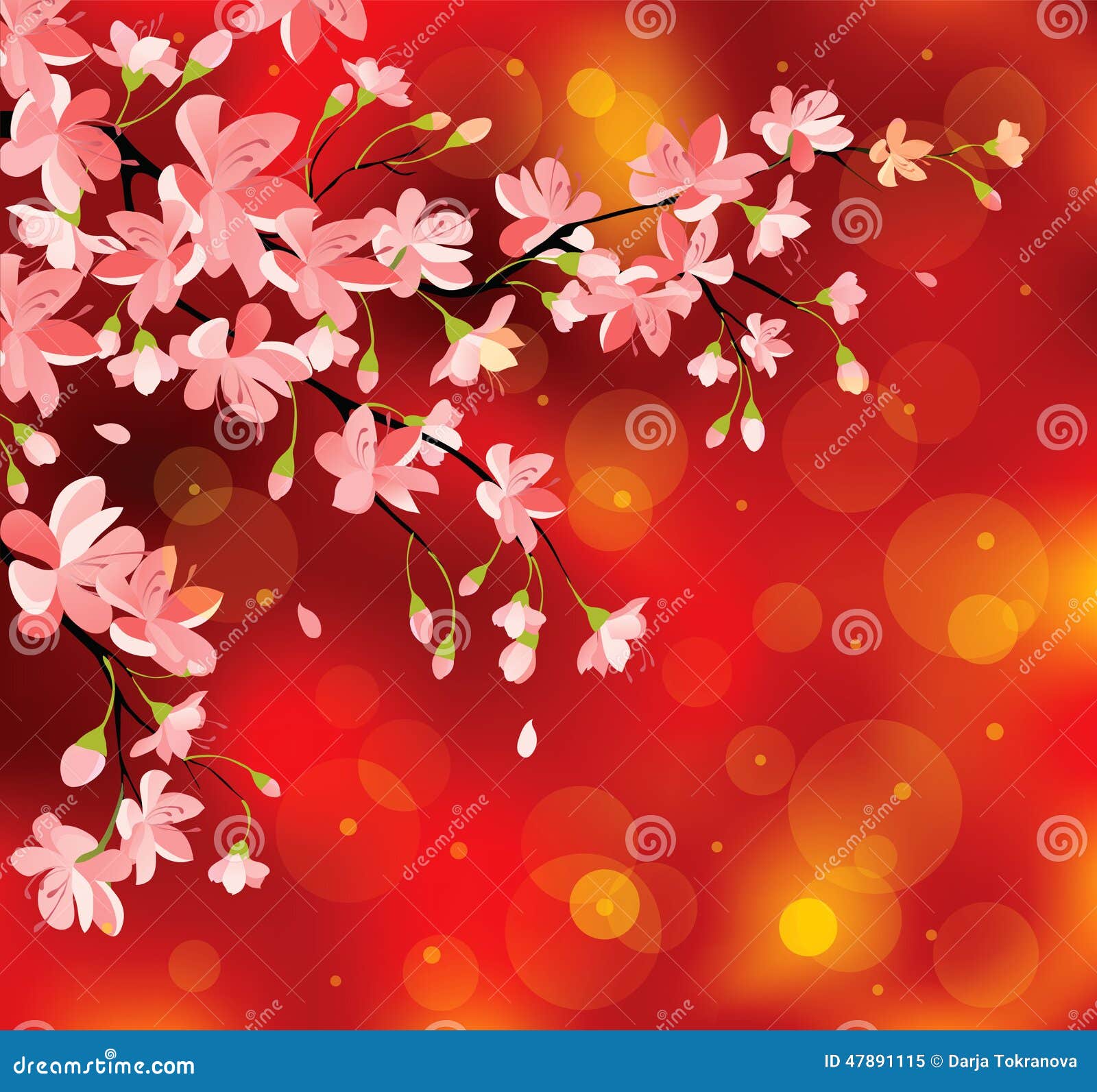 Flores Chinas Del Año Nuevo Ilustración del Vector - Ilustración 