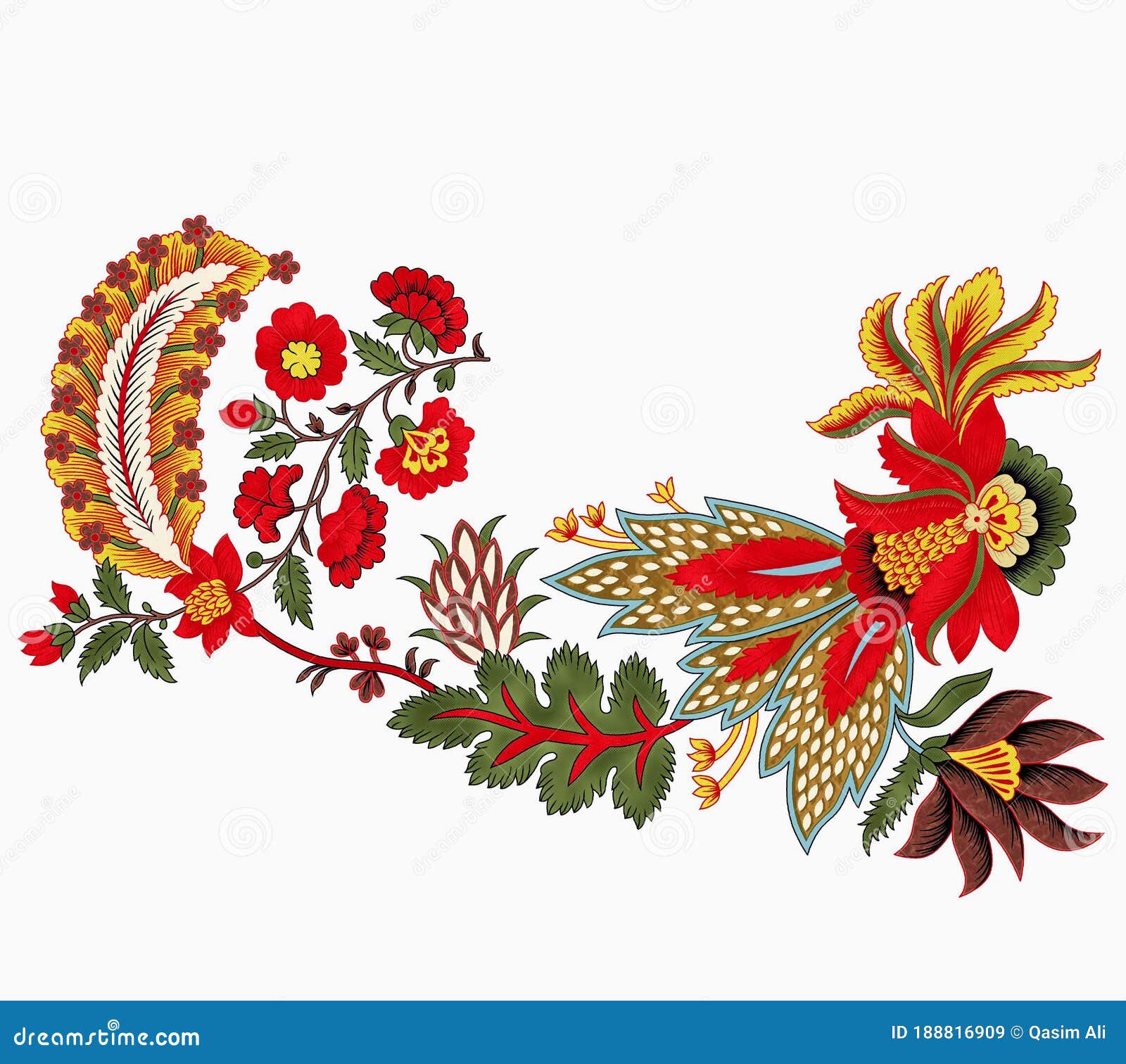 Flores De Diseño Textil Digital Para La Impresión De Camisetas Para Mujeres  Stock de ilustración - Ilustración de hoja, nuevo: 188816909