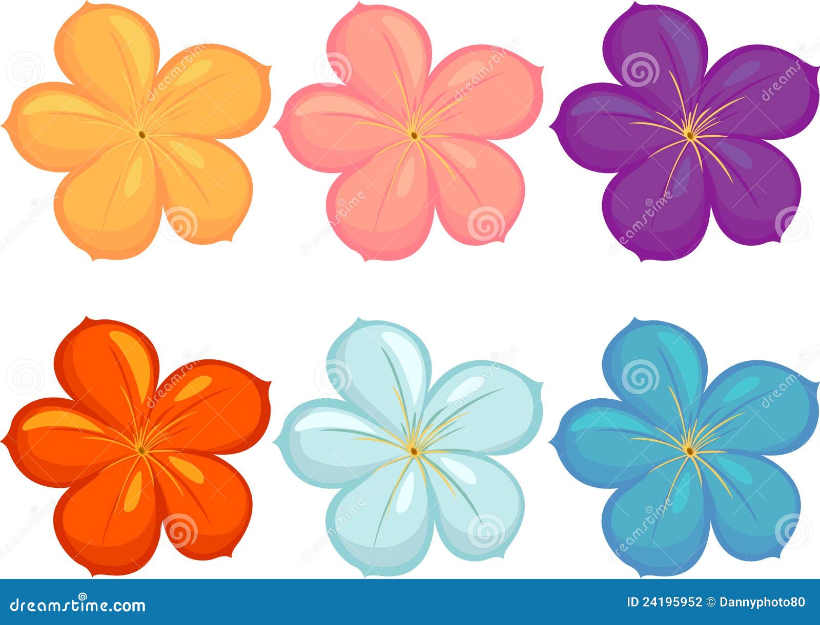 Flores de diversos colores stock de ilustración. Ilustración de azul -  24195952