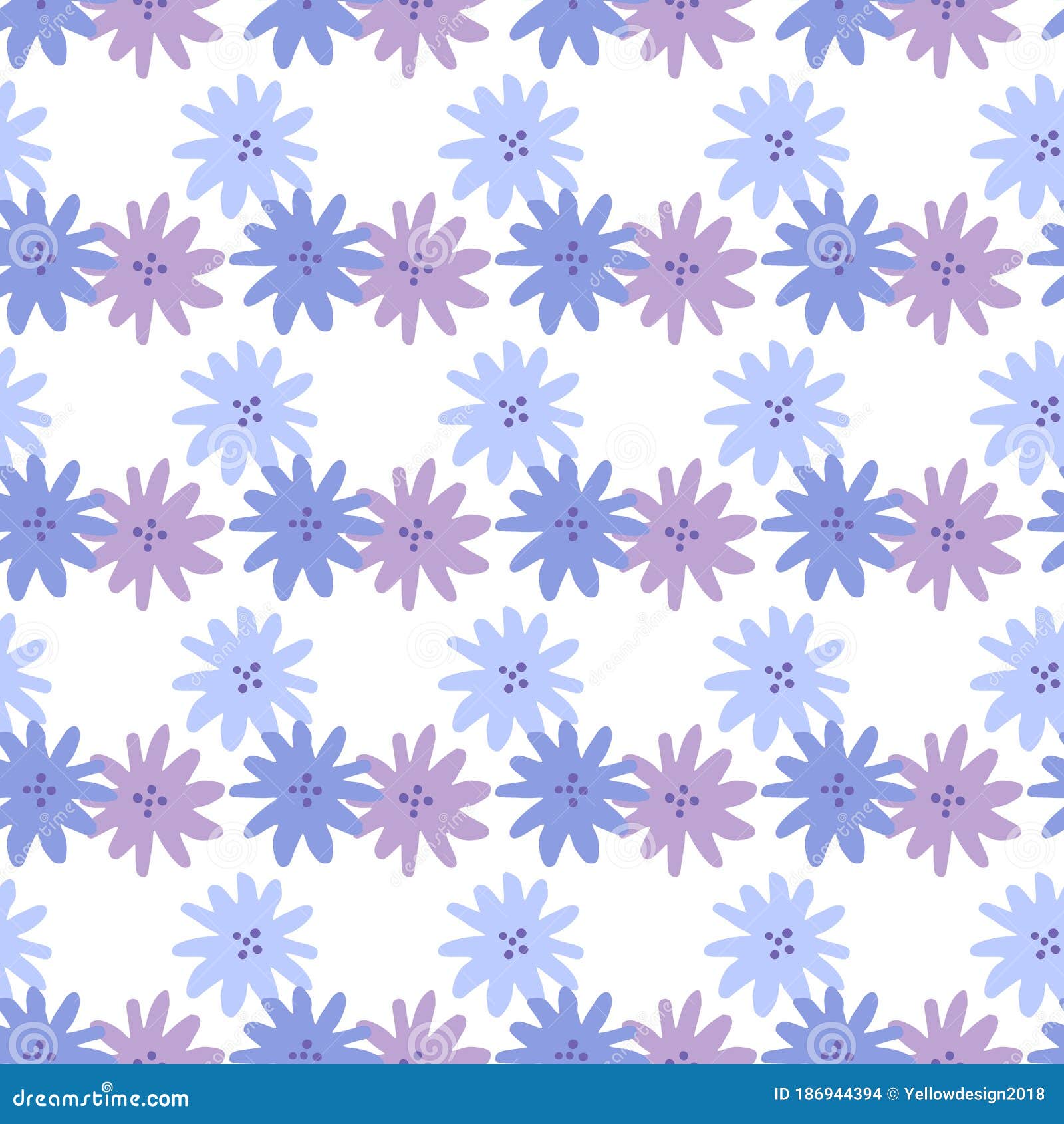 Flores De Gamomiles Azules Y Rosas Bonitas. Estilo Doodle. Fondo De Pantalla  Interminable De Daisies Stock de ilustración - Ilustración de flor,  garabato: 186944394