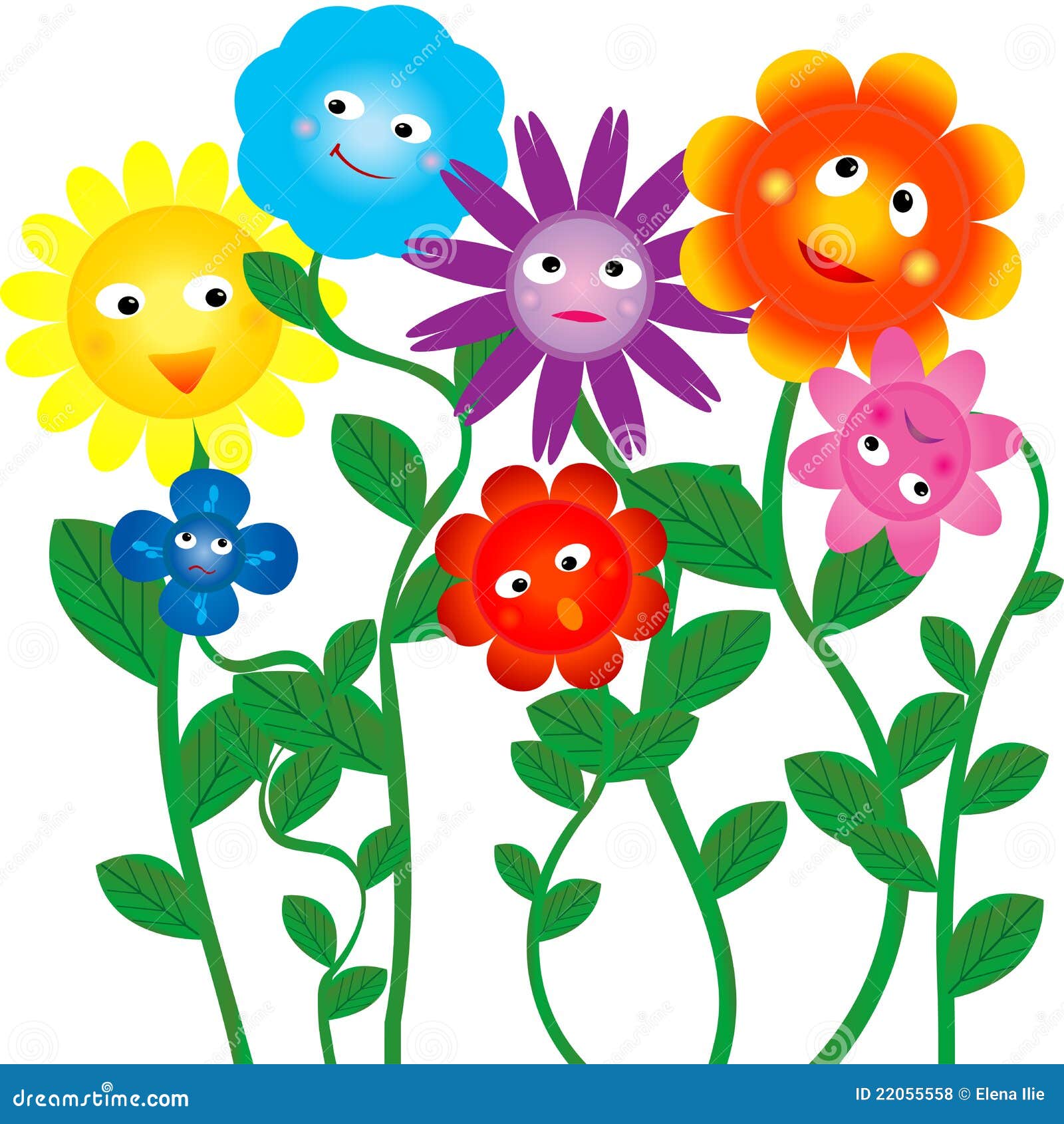 Flores divertidas stock de ilustración. Ilustración de flor - 22055558