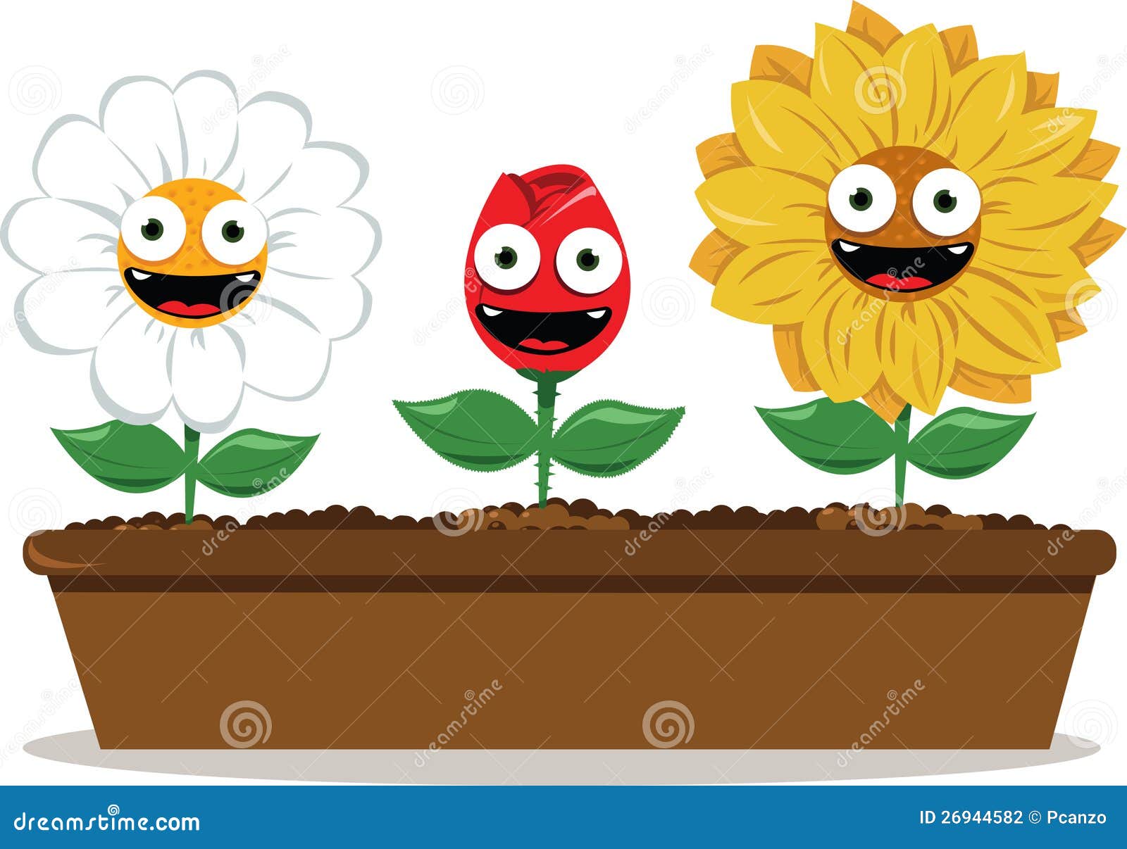 Flores divertidas ilustración del vector. Ilustración de colorido - 26944582 Flores divertidas ilustración del vector. Ilustración de colorido - 26944582
