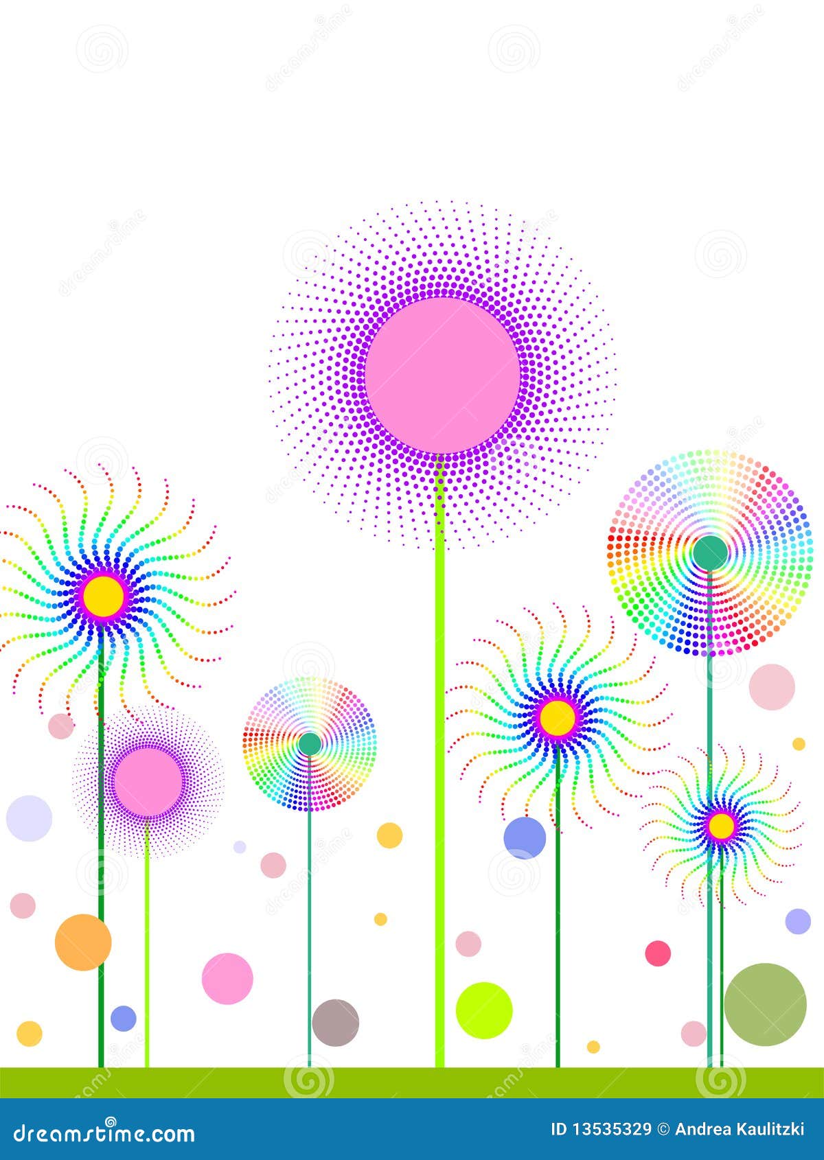 Flores Divertidas Abstractas Ilustración del Vector - Ilustración de  extracto, trendy: 13535329