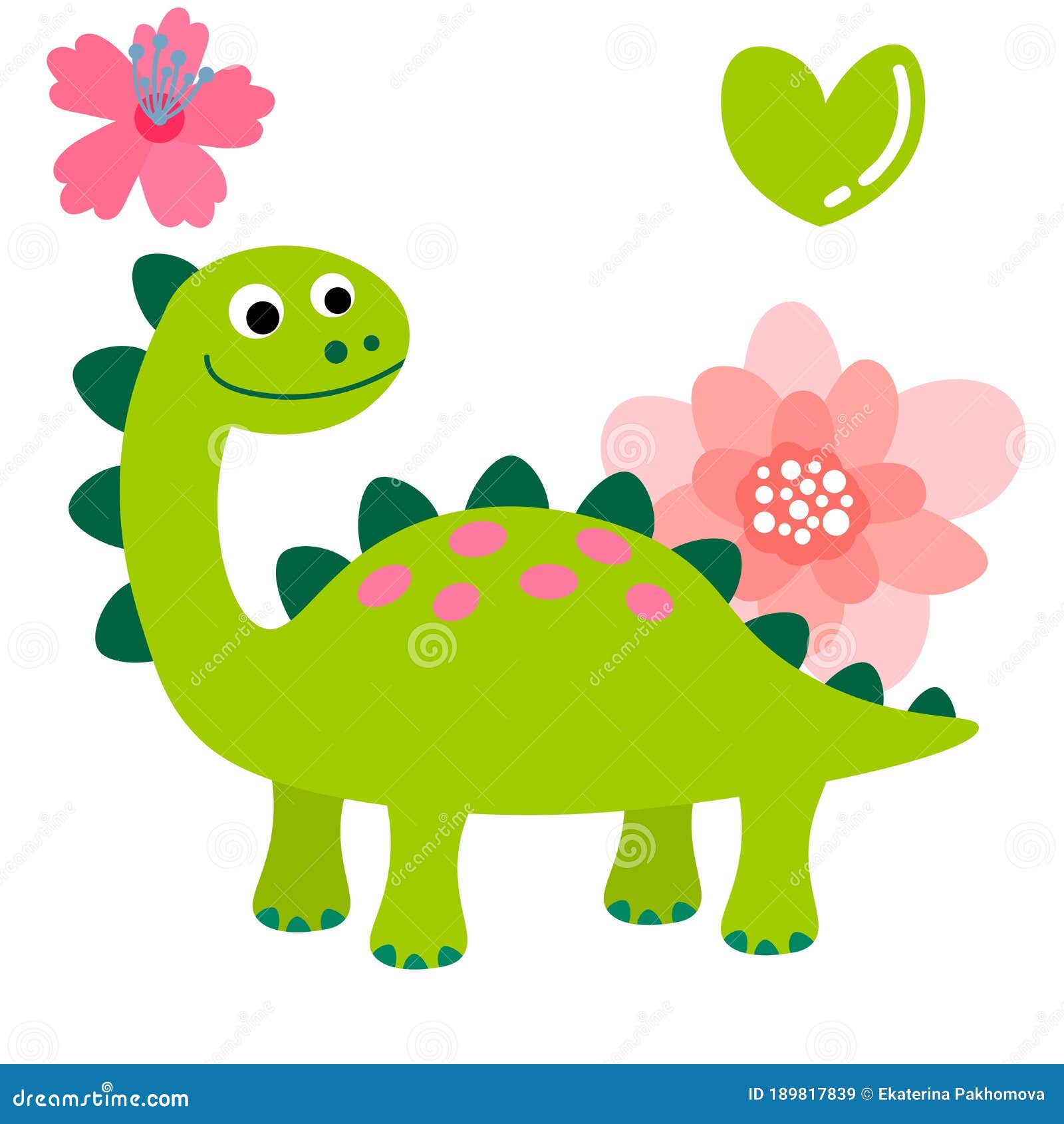 conjunto com dinossauros e plantas infantis dos desenhos animados 6681574  Vetor no Vecteezy