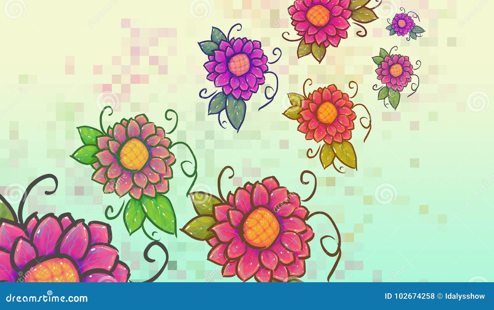 Flores En El Movimiento De Colores Rosados, Ejemplo Stock de ilustración - Ilustración de aislado, crecimiento: 102674258 Flores En El Movimiento De Colores Rosados, Ejemplo Stock de ilustración - Ilustración de aislado, crecimiento: 102674258