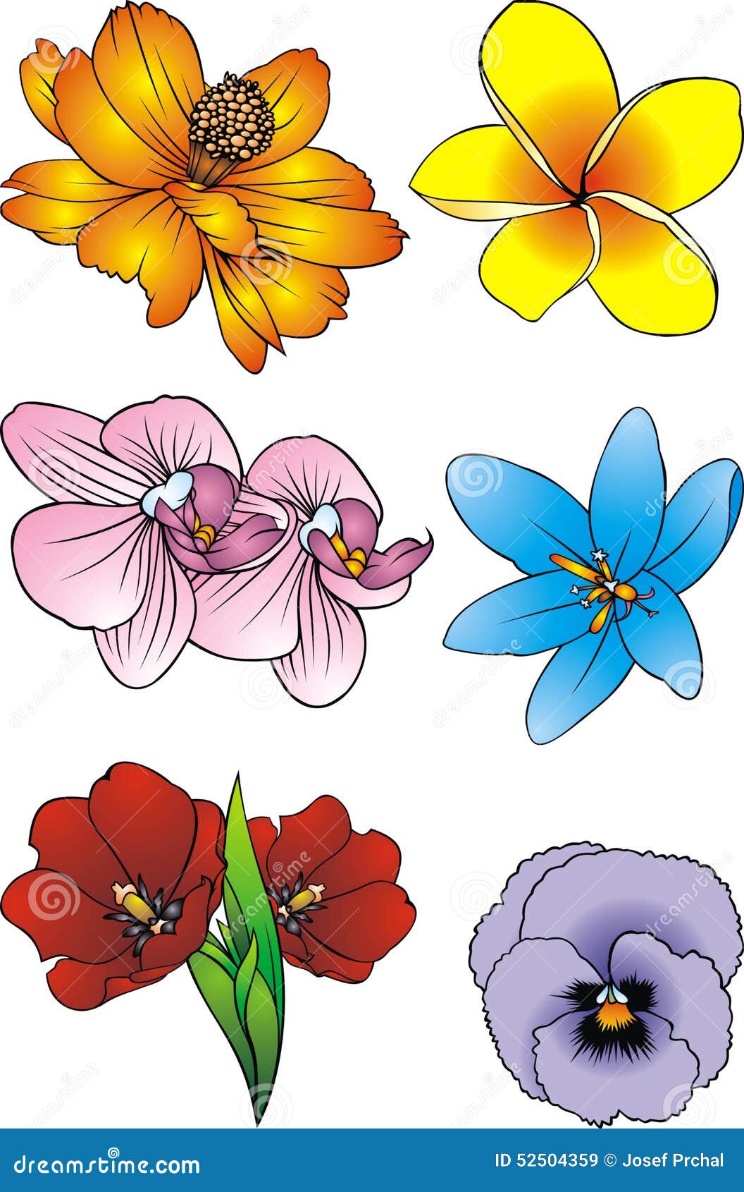 Flores fáciles del color ilustración del vector. Ilustración de fondo - 52504359 Flores fáciles del color ilustración del vector. Ilustración de fondo - 52504359