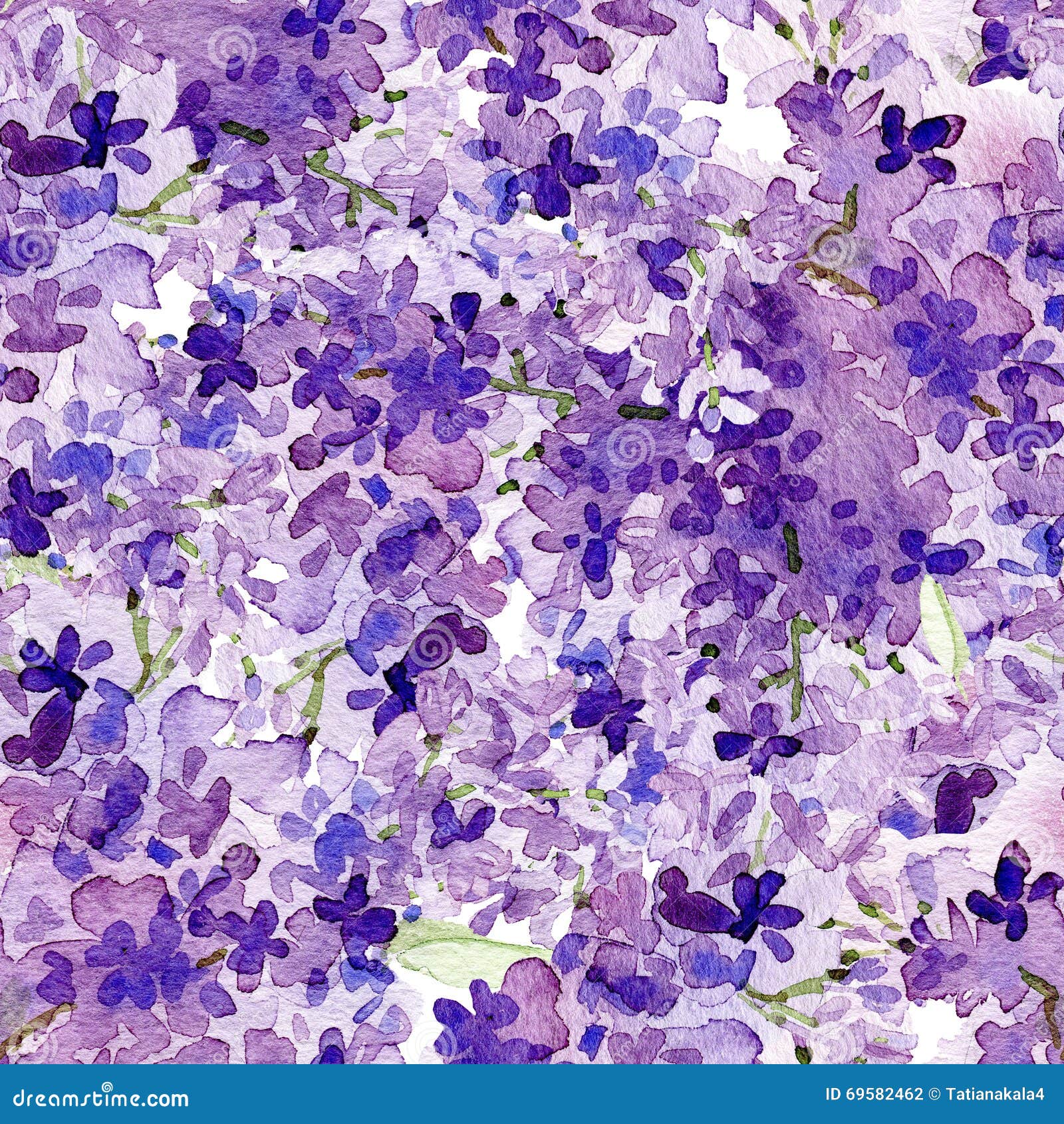 Flores Inconsútiles De La Lila Del Fondo De La Acuarela Stock de  ilustración - Ilustración de fondo, cubo: 69582462