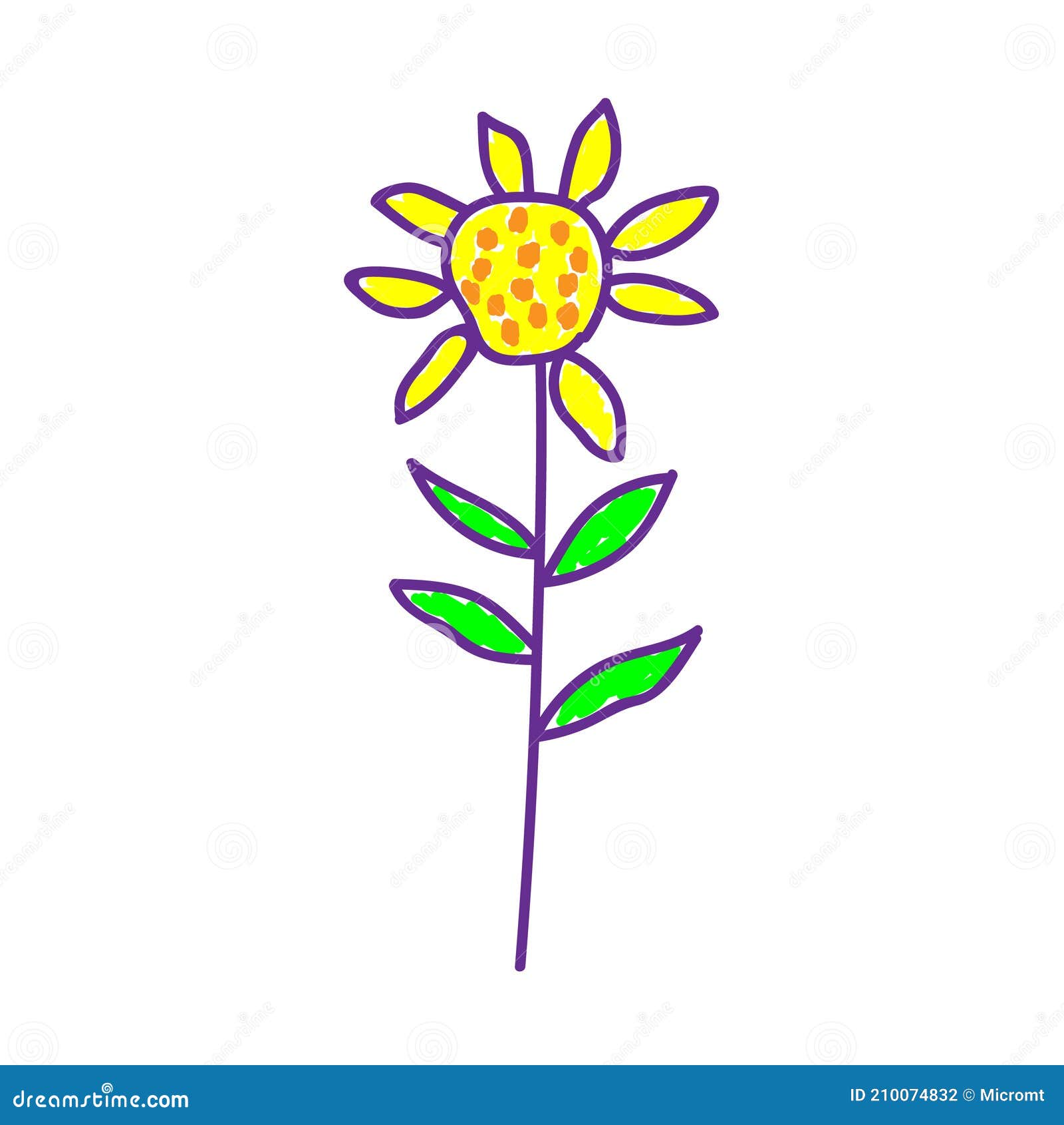 Desenho de Flor simples pintado e colorido por Anacfr o dia 16 de Julho do  2015