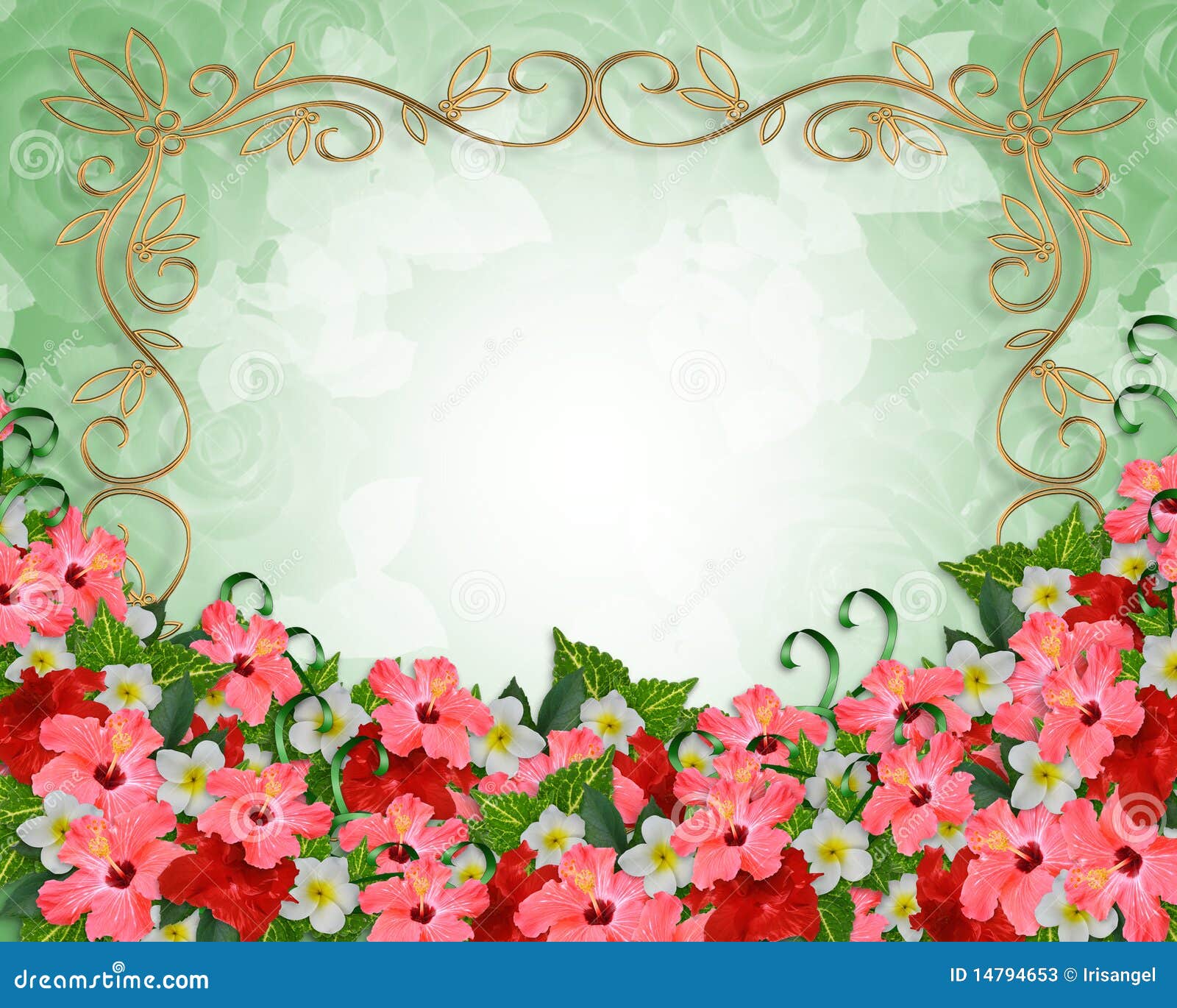 Flores Tropicais Do Convite Do Casamento Ilustração Stock Flores Tropicais Do Convite Do Casamento Ilustração Stock