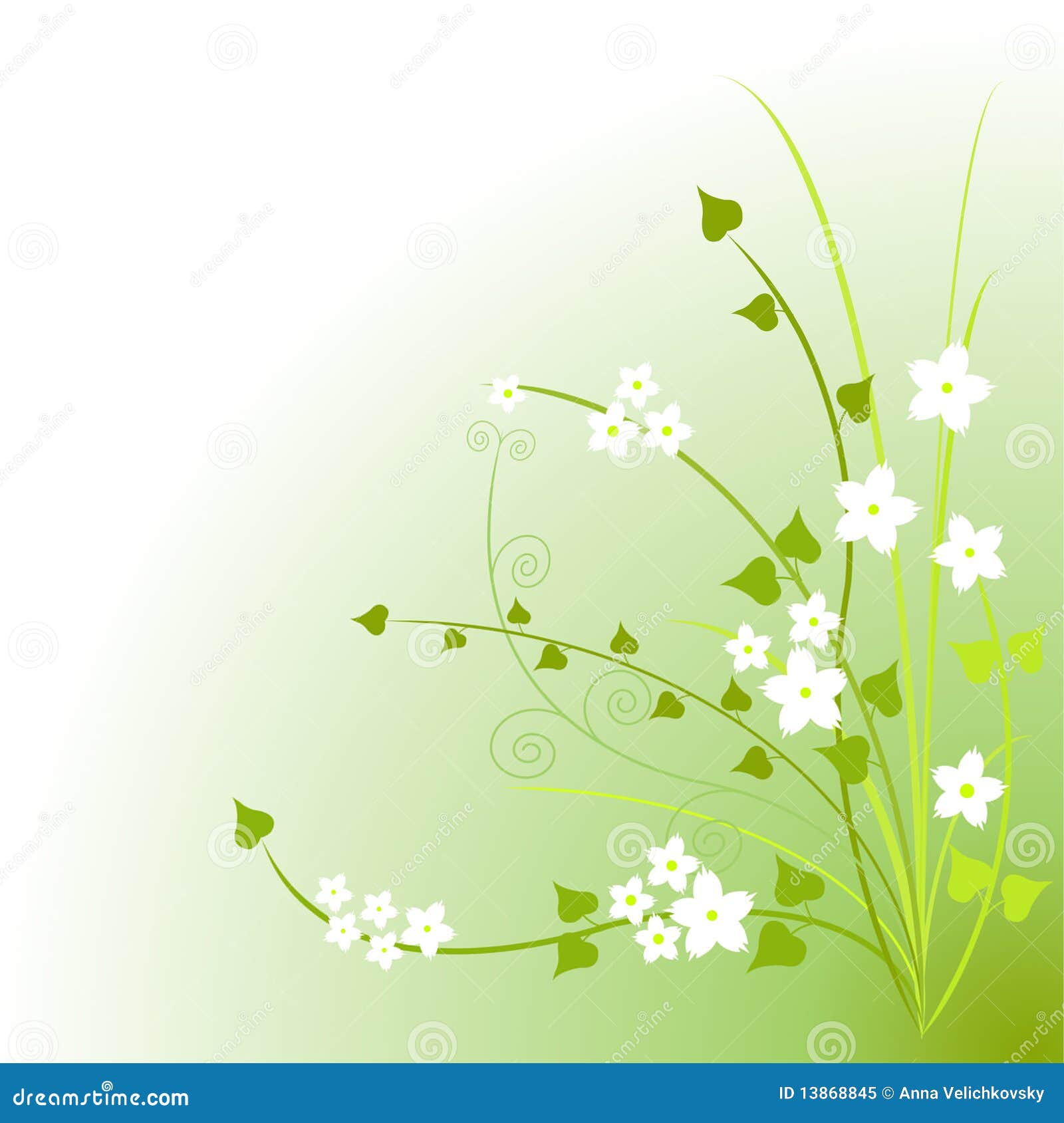 Flores verdes stock de ilustración. Ilustración de pintura - 13868845 Flores verdes stock de ilustración. Ilustración de pintura - 13868845