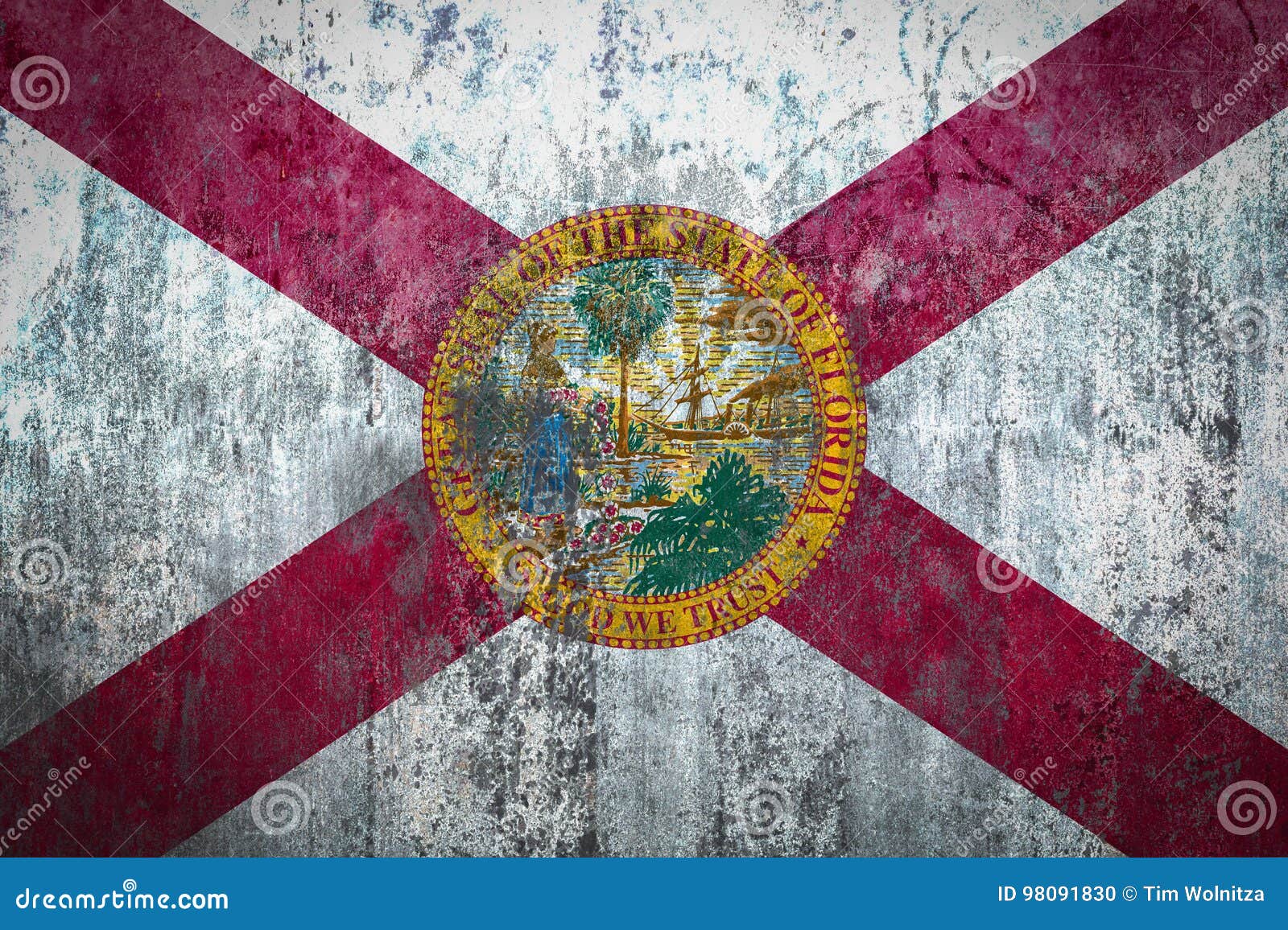 Florida Flag Painted on a Wall Stock Illustration Illustration of design, rustic 98091830