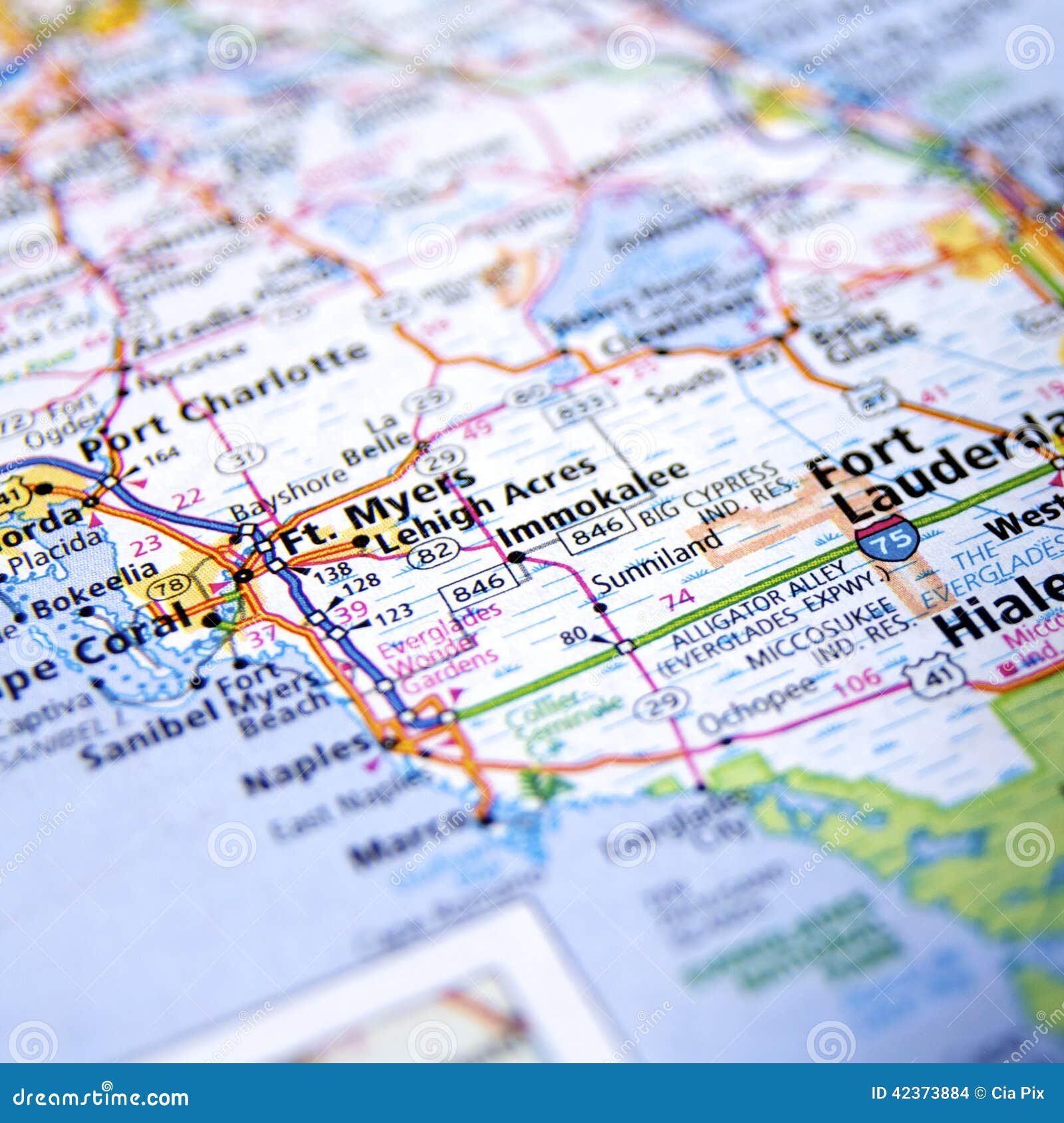 Florida Map Stock Photo Image Of Place Shoreline Closeup 42373884