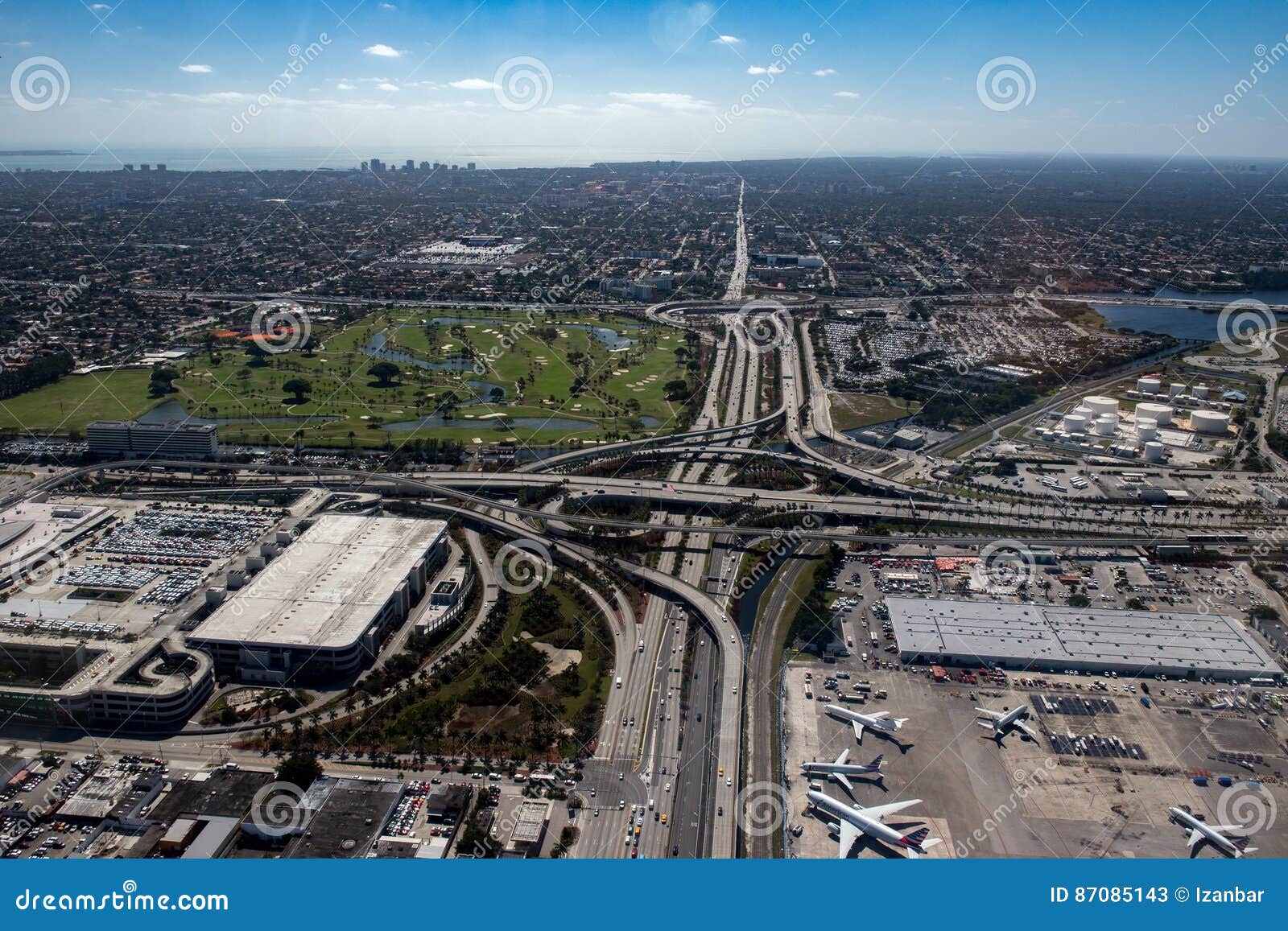 Miami International Airport Hotel Above Terminal 270 Sunset FL Postcard  Aerial